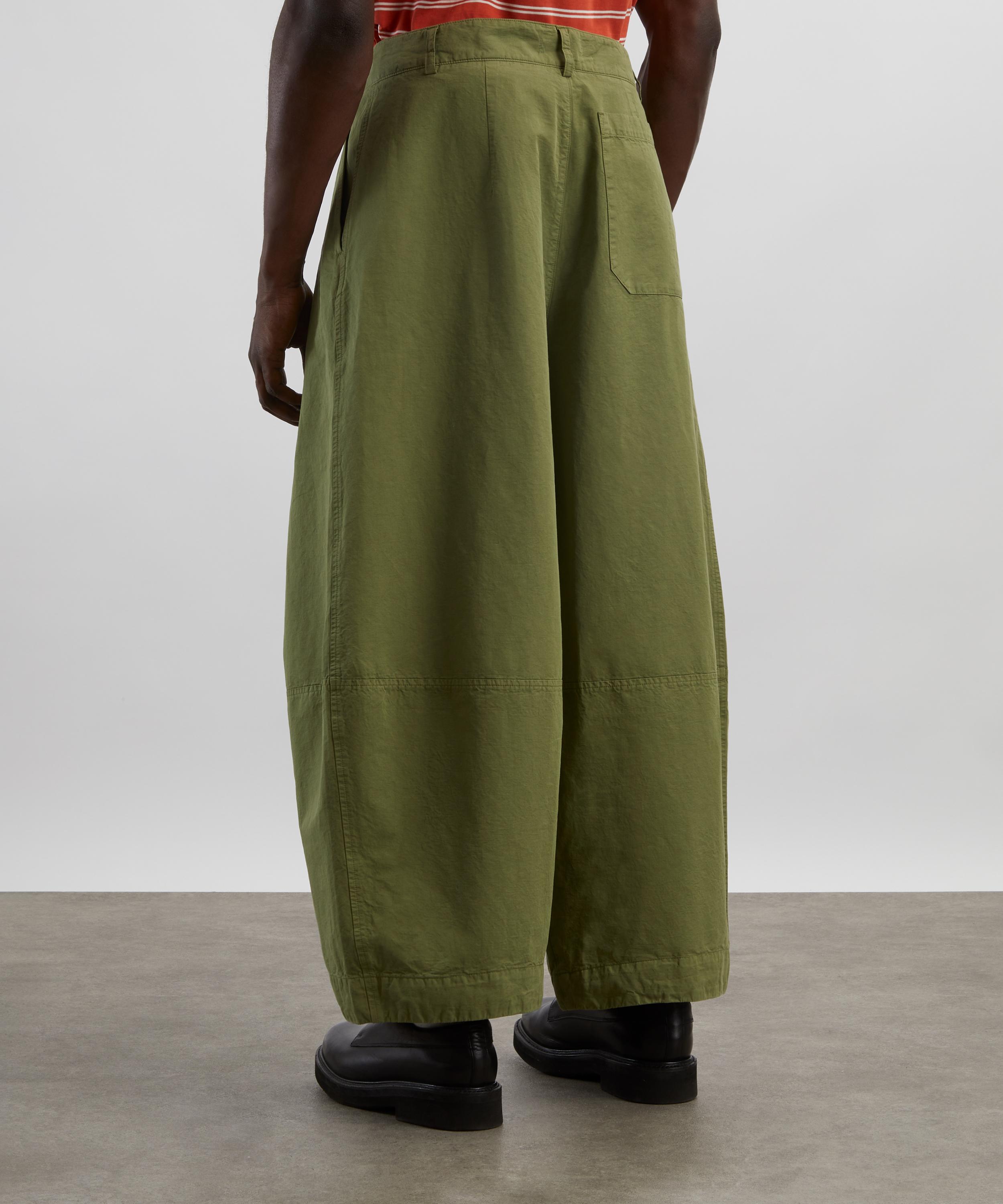 YMC - Green Deadbeat Cotton-Linen Trousers image number 3