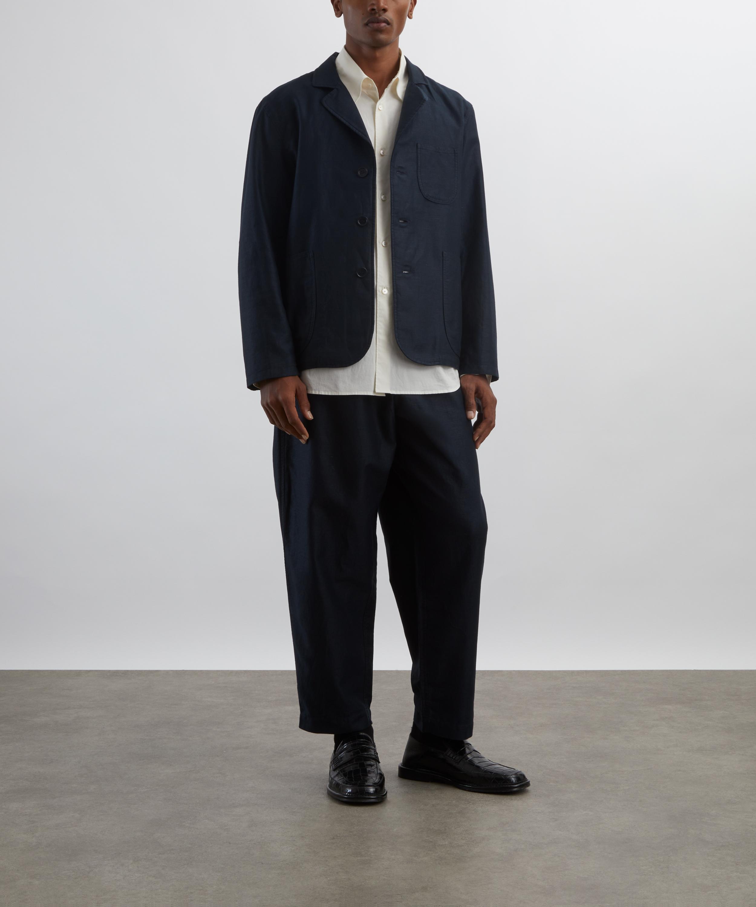 YMC - Navy Scutters Cotton-Linen Moleskin Blazer image number 1