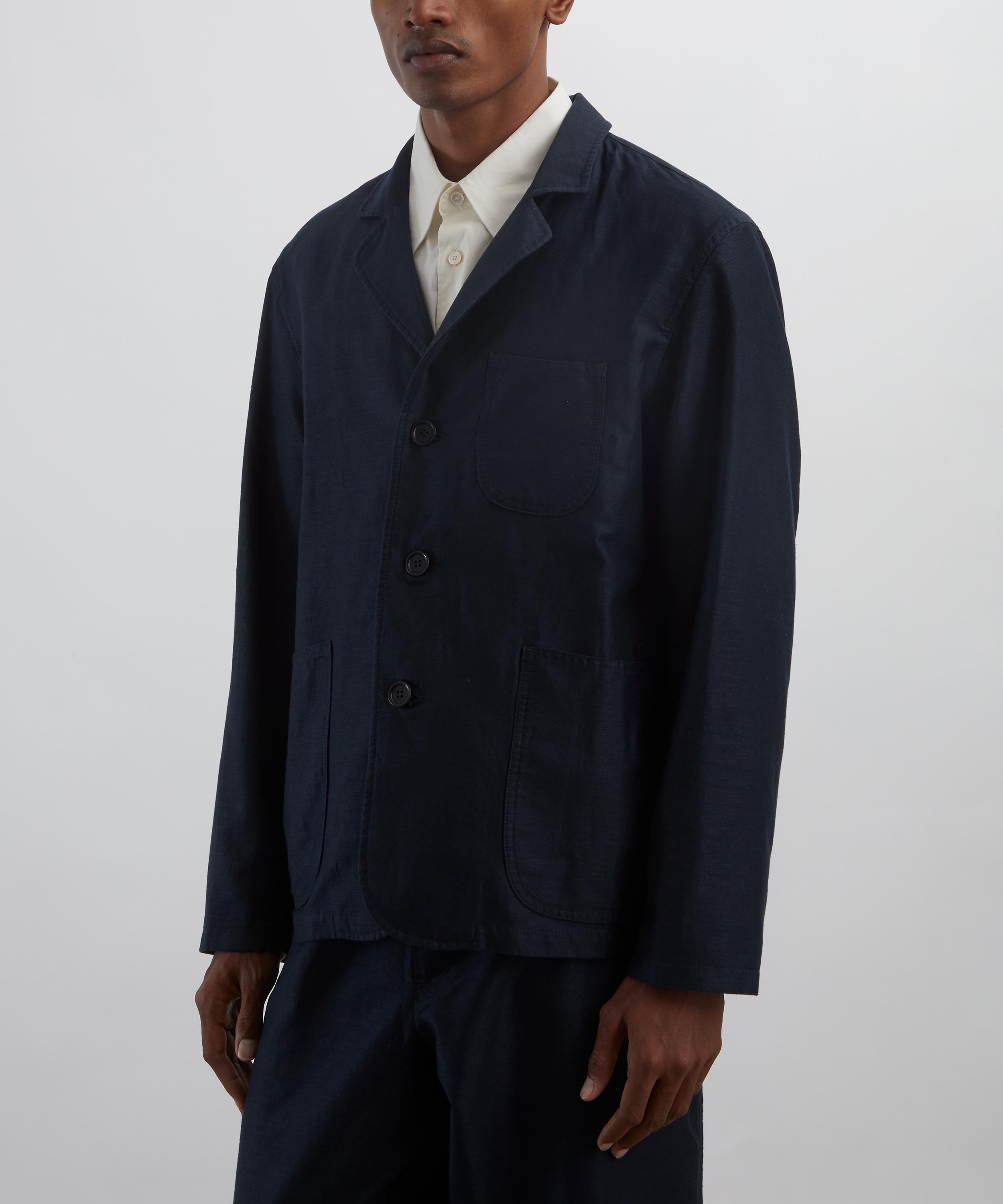 YMC - Navy Scutters Cotton-Linen Moleskin Blazer image number 2
