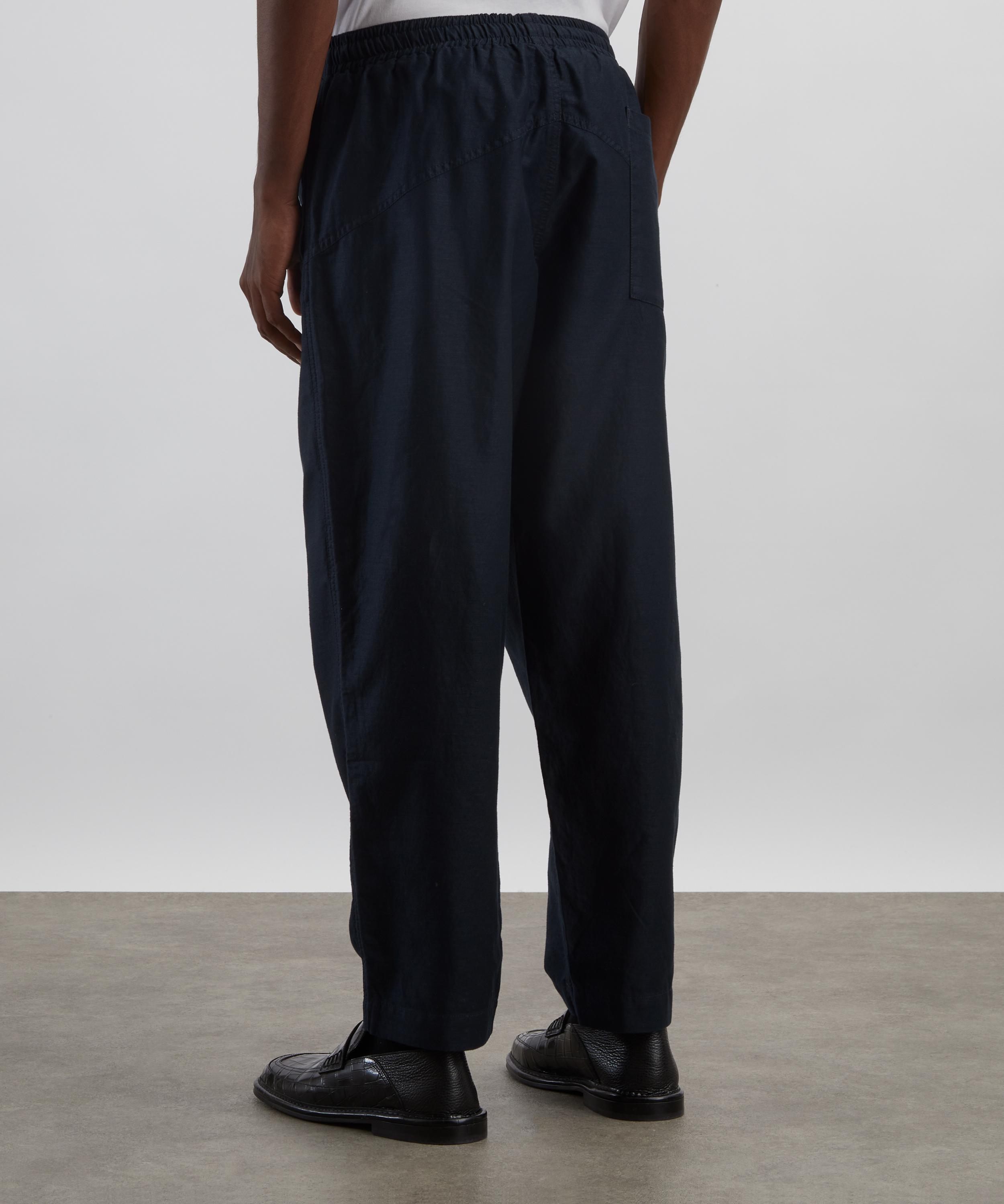 YMC - Navy Alva Cotton-Linen Moleskin Trousers image number 3