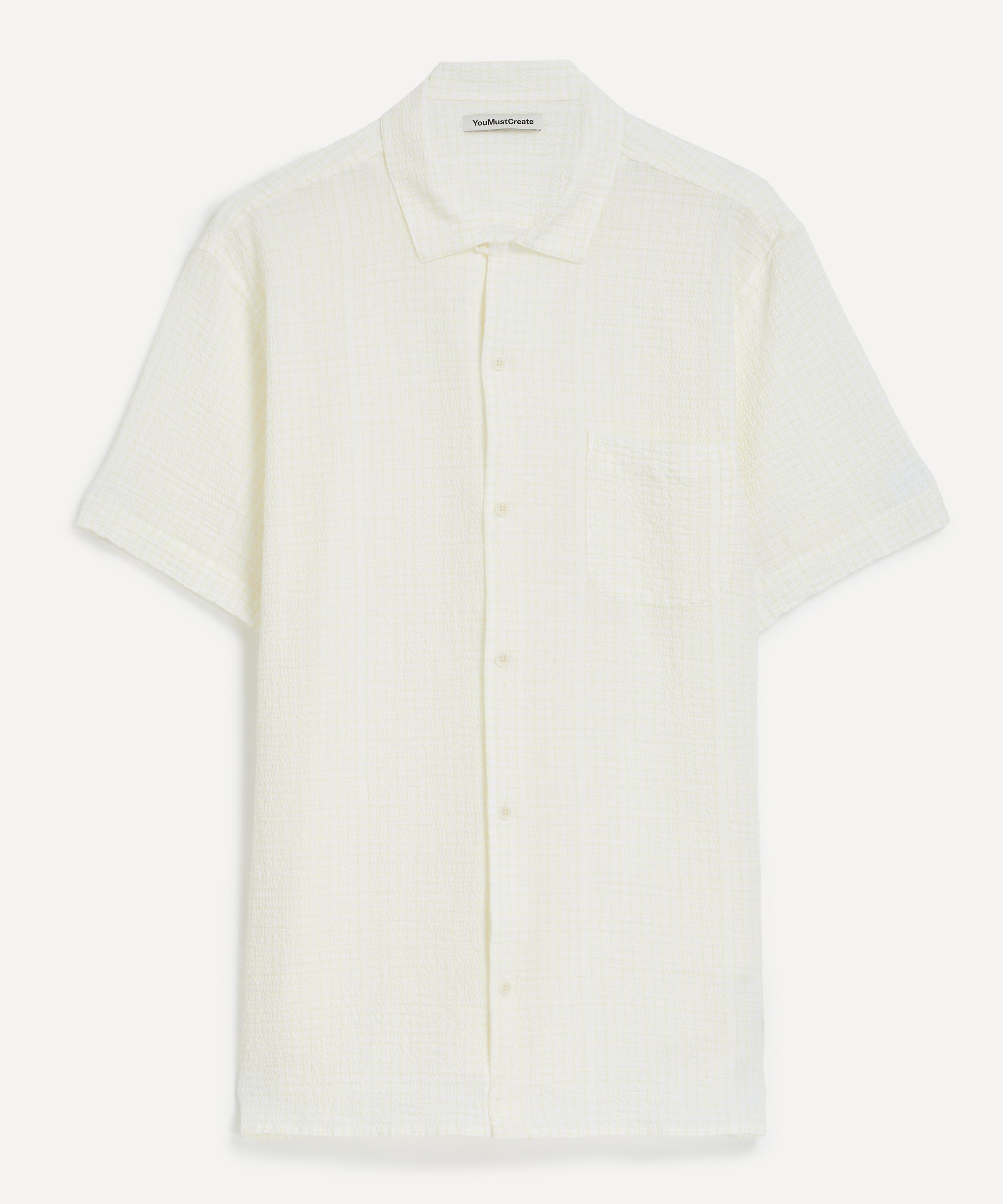 YMC - White Malick Seersucker Short-Sleeve Shirt image number 0