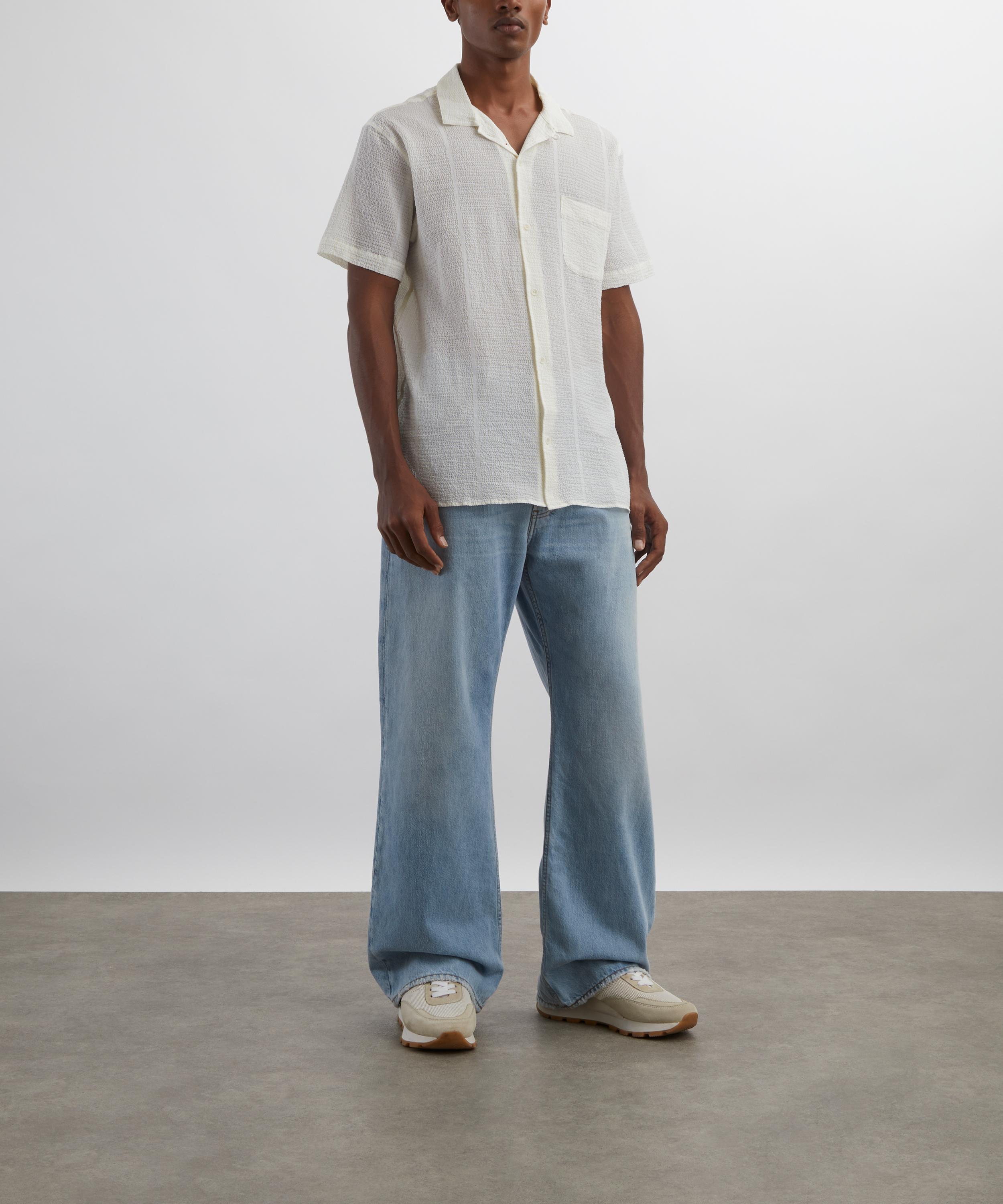 YMC - White Malick Seersucker Short-Sleeve Shirt image number 1