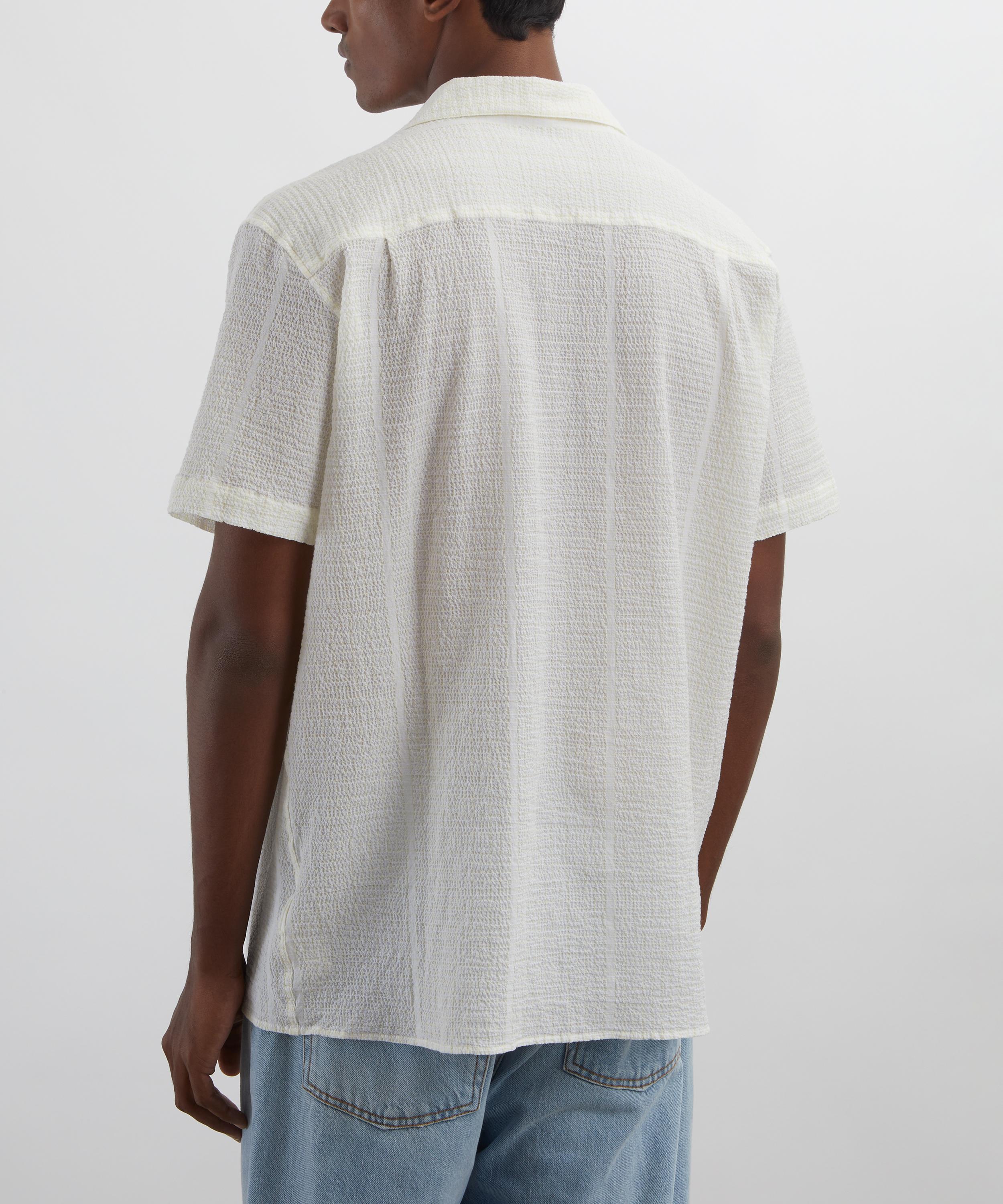YMC - White Malick Seersucker Short-Sleeve Shirt image number 3