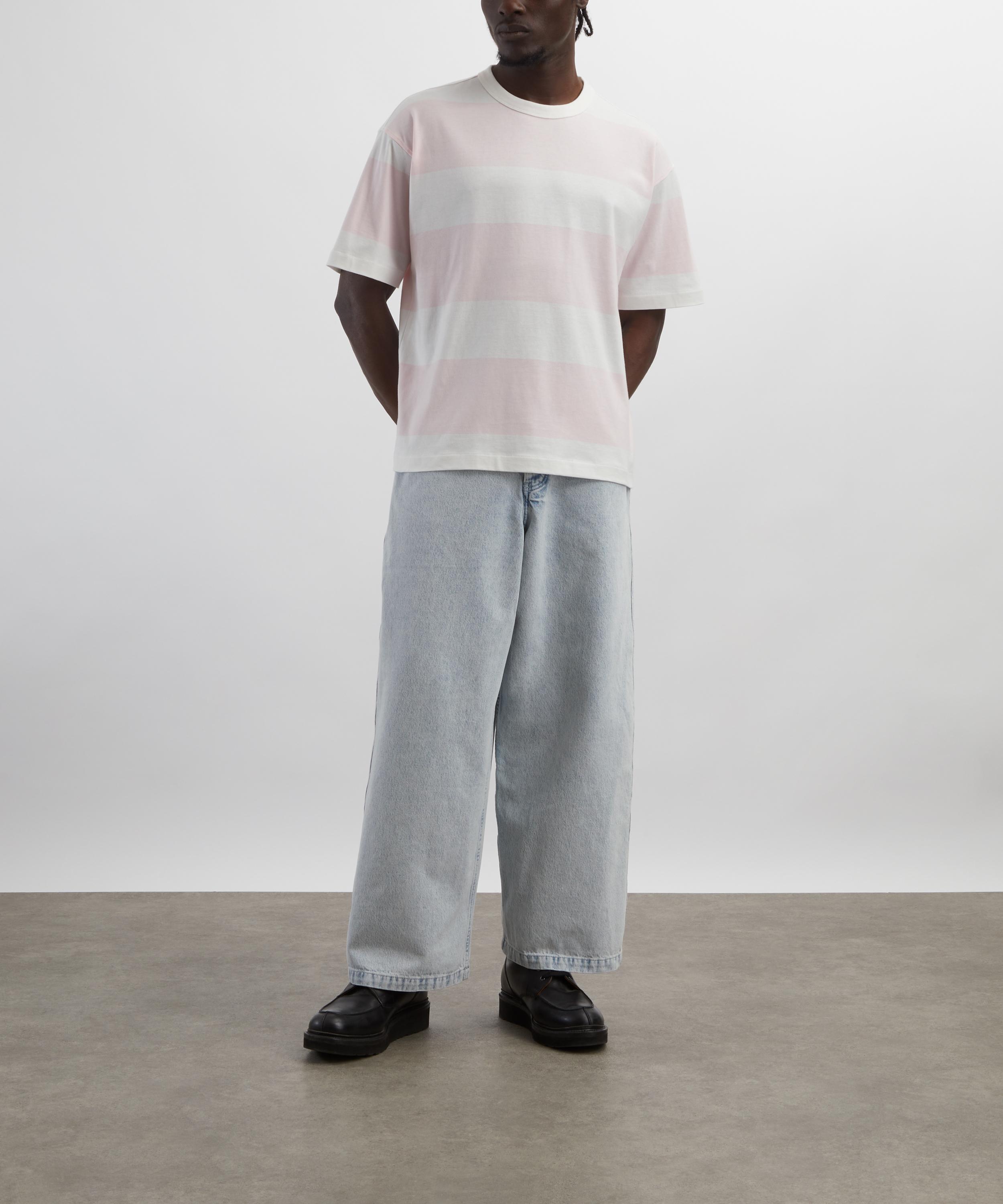 YMC - Pink Triple Stripe T-Shirt image number 1