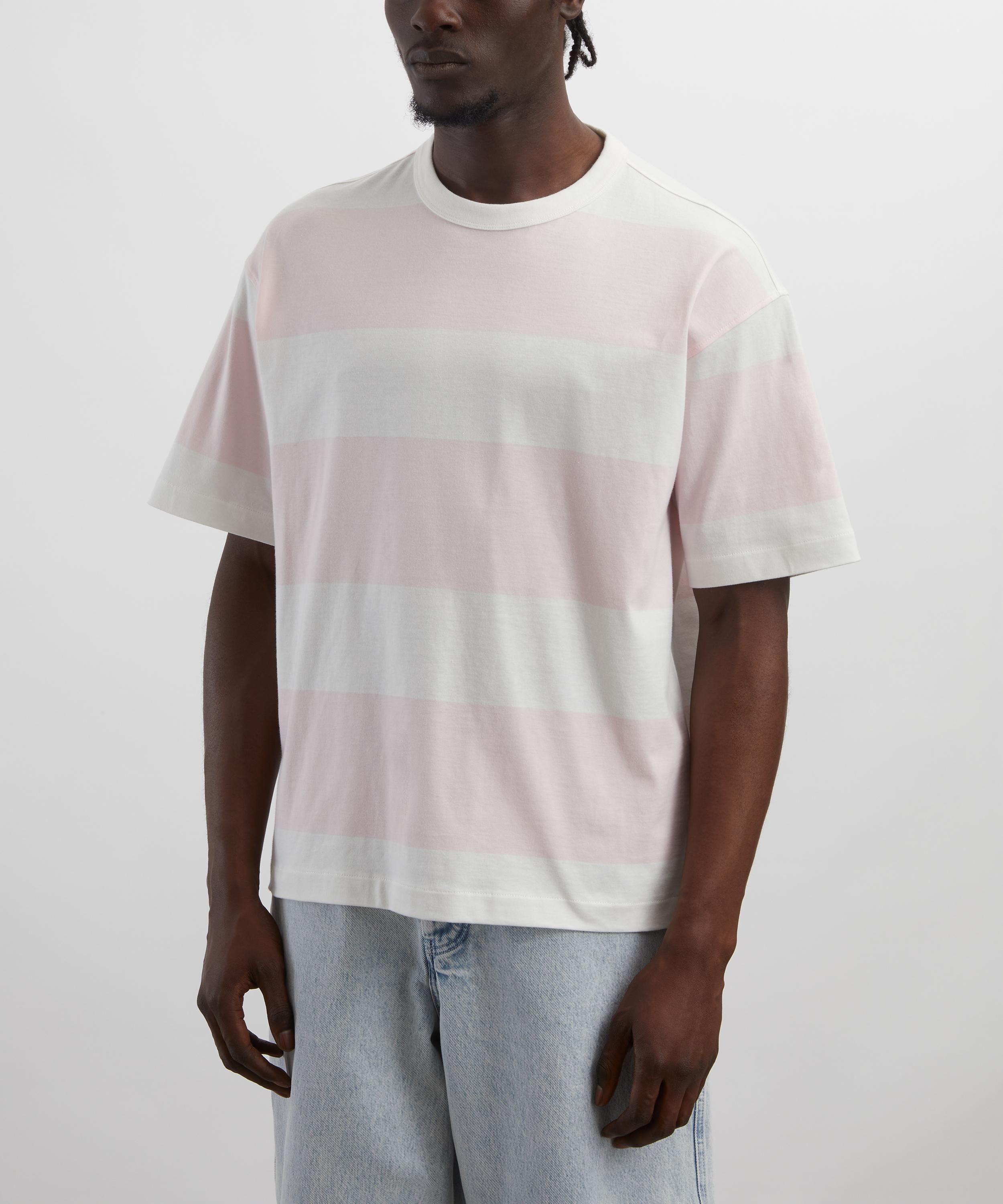 YMC - Pink Triple Stripe T-Shirt image number 2