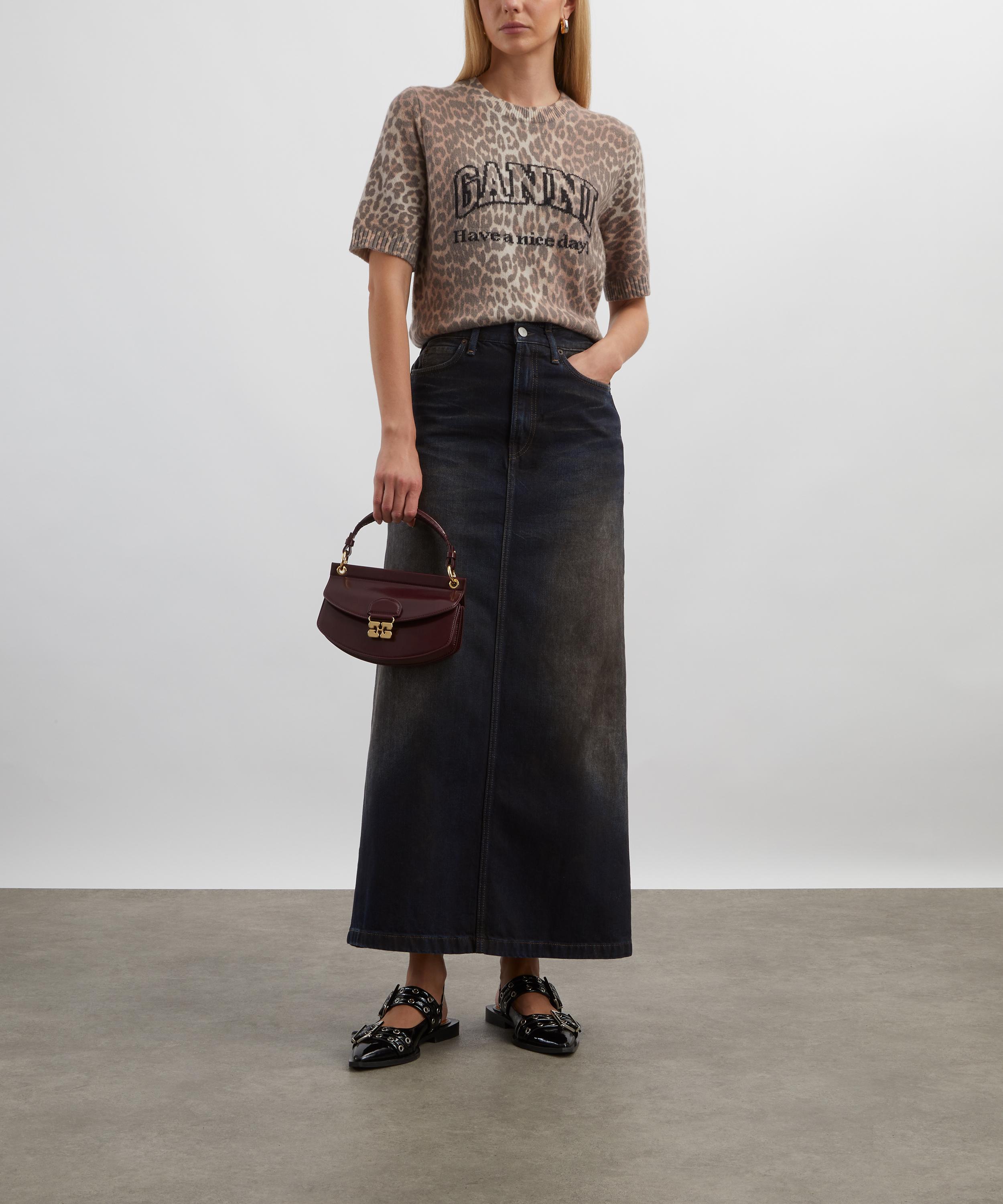 Ganni - Leopard Wool Mix T-Shirt image number 1