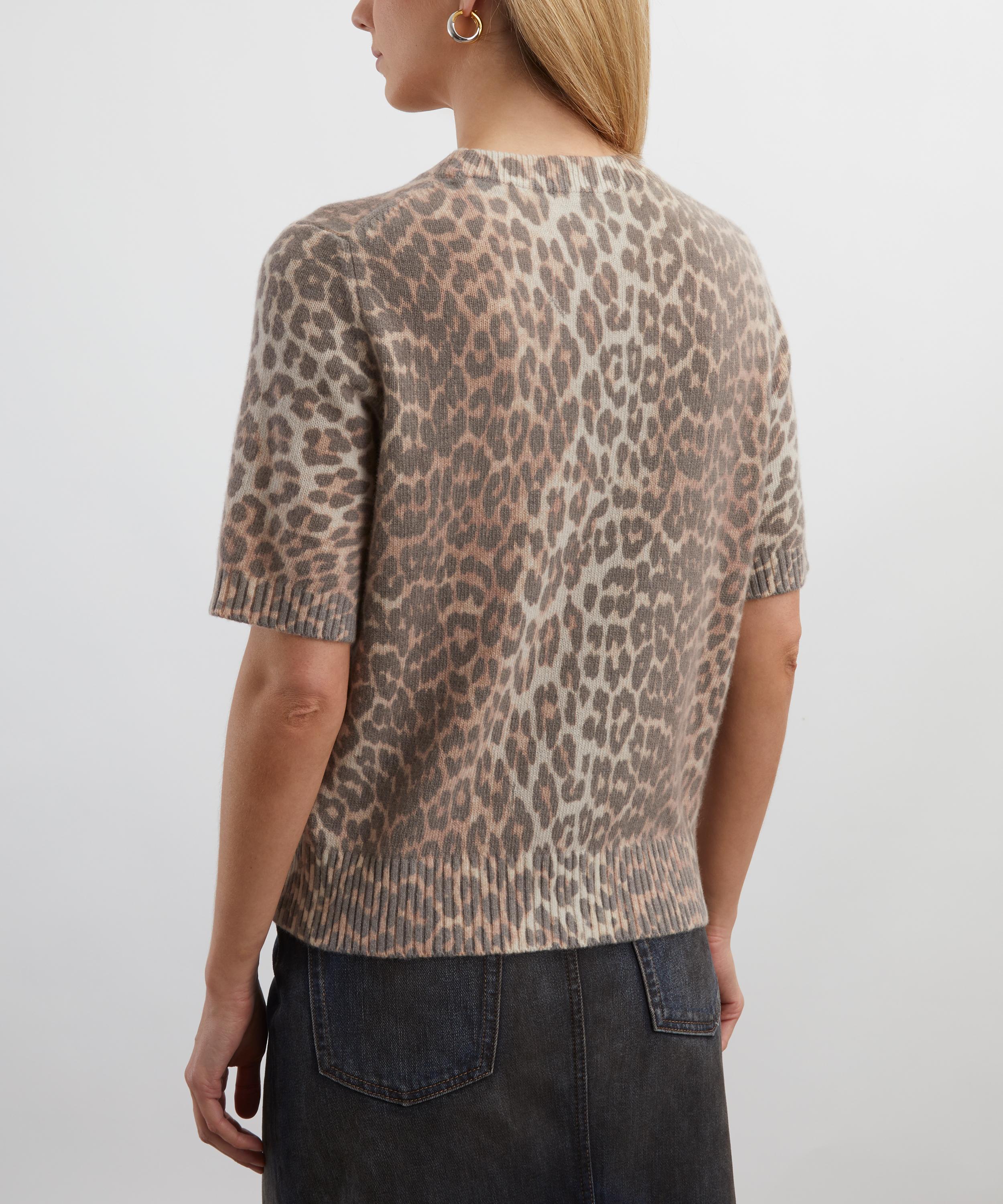 Ganni - Leopard Wool Mix T-Shirt image number 3