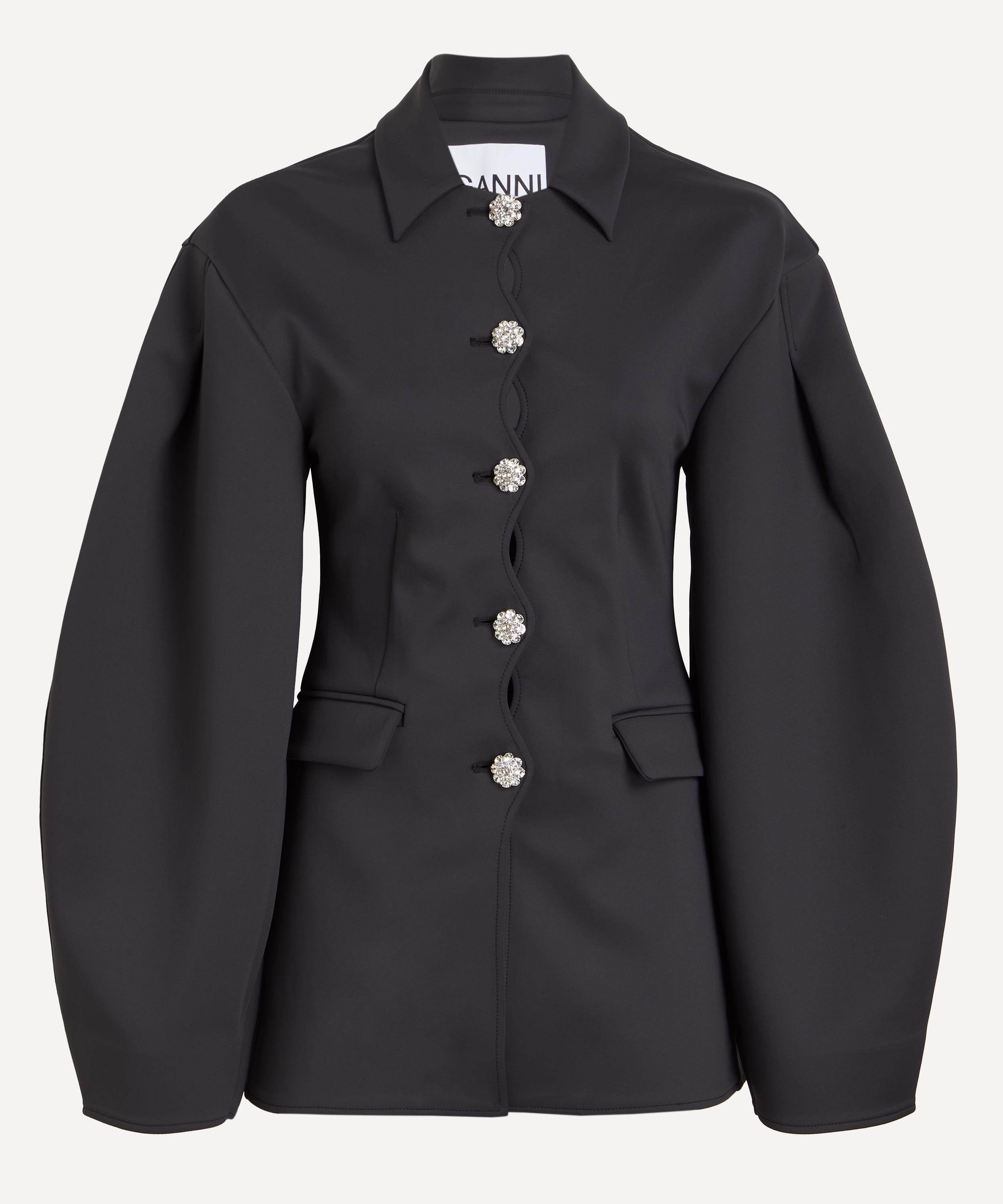 Ganni - Black Structured Neoprene Jacket