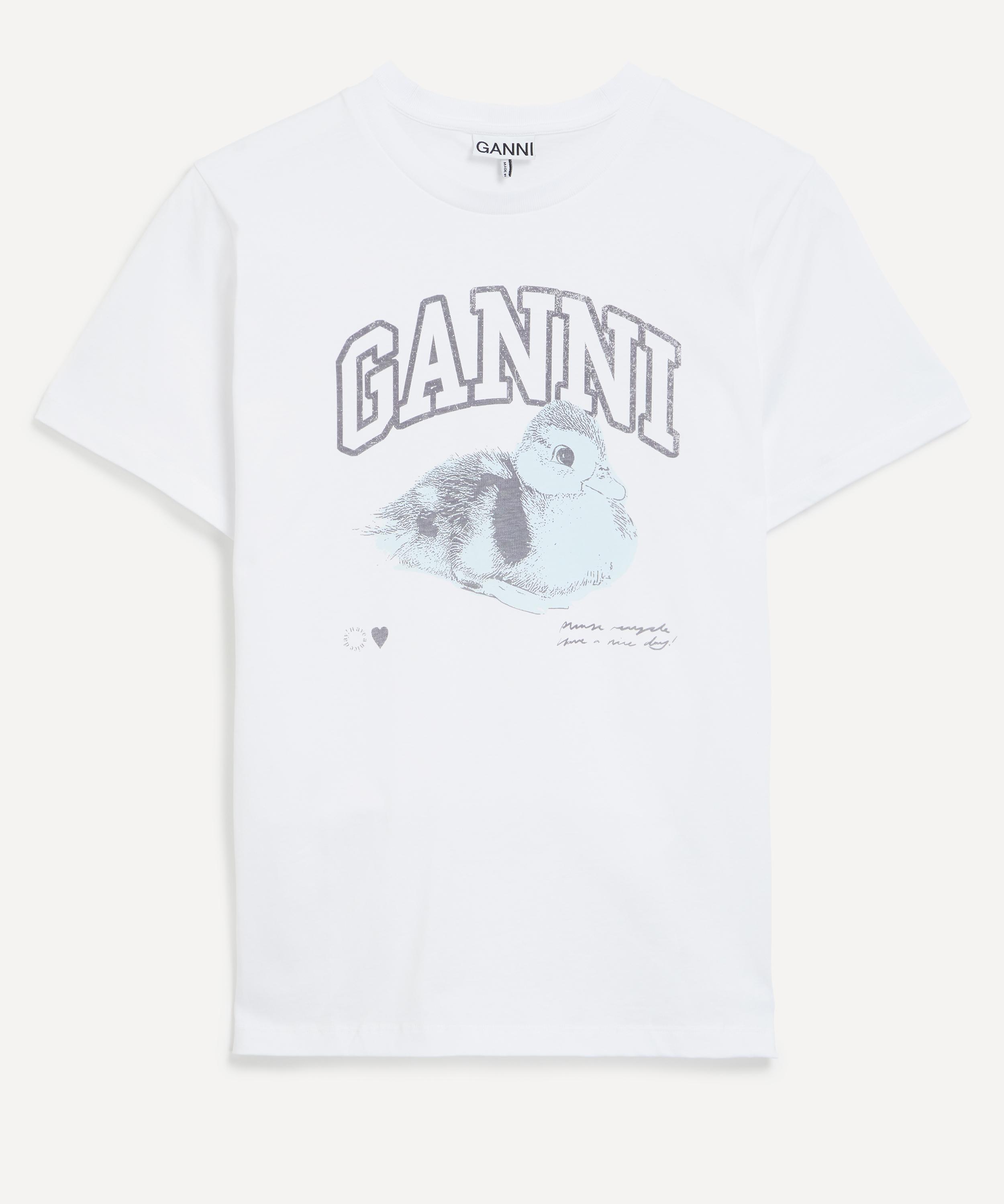 Ganni - White Basic Jersey Duckie Relaxed T-shirt image number 0