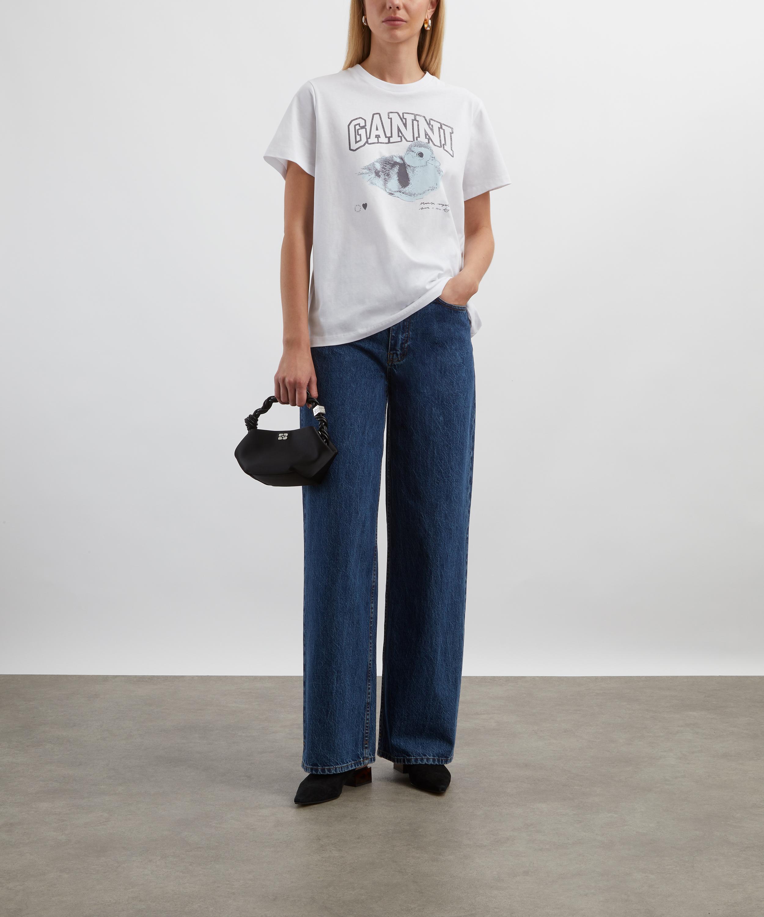 Ganni - White Basic Jersey Duckie Relaxed T-shirt image number 1