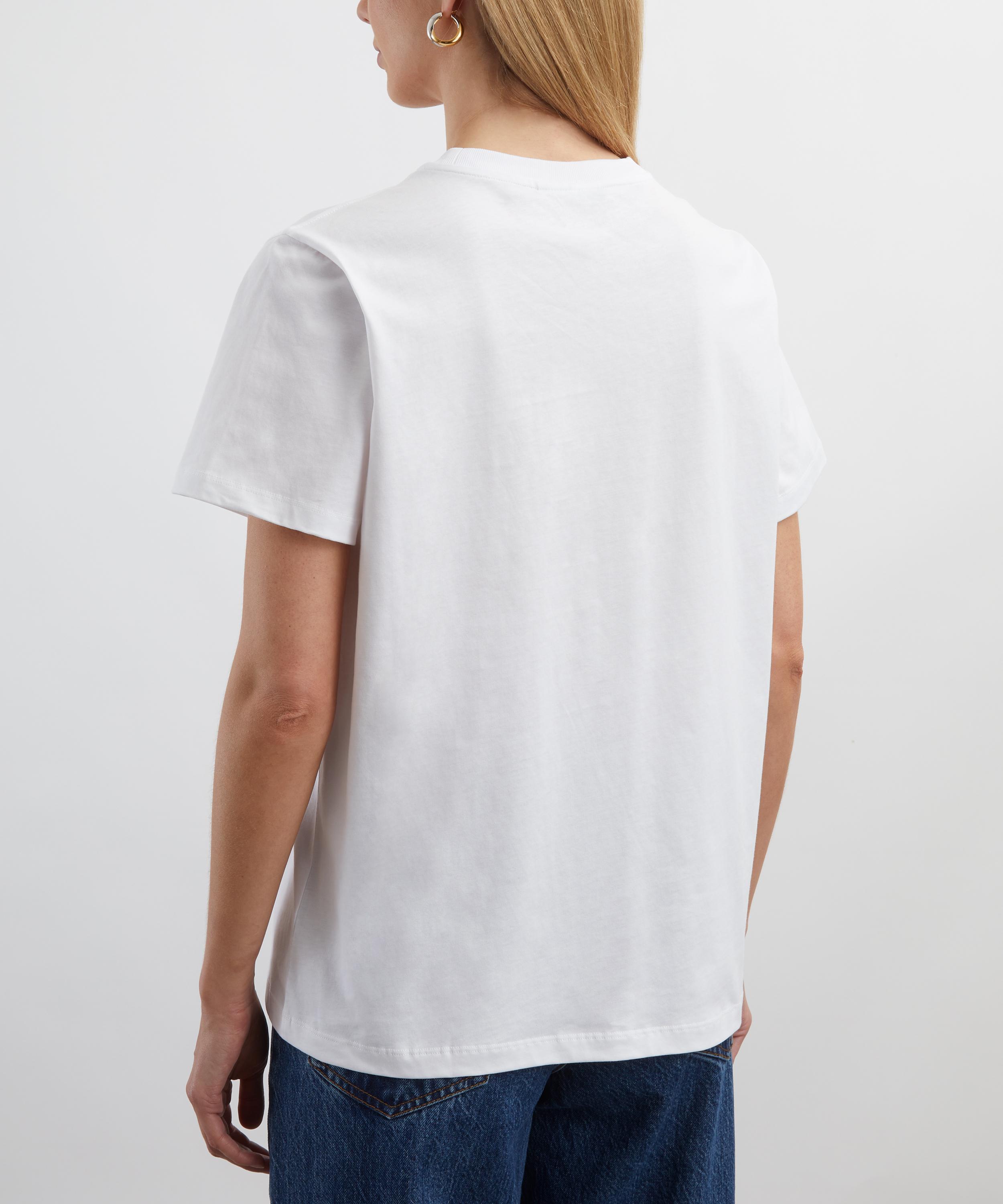Ganni - White Basic Jersey Duckie Relaxed T-shirt image number 3
