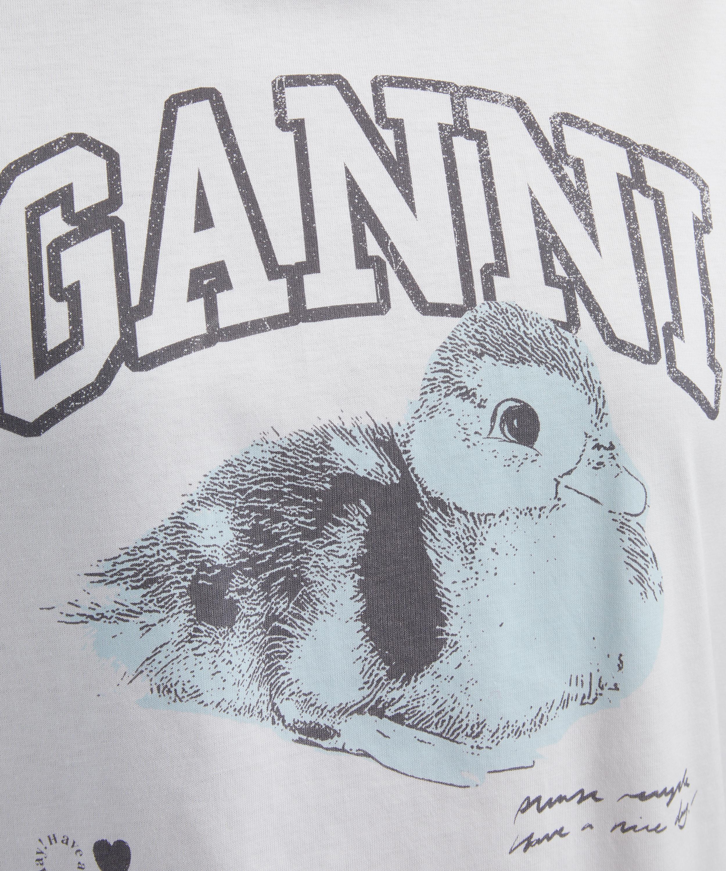 Ganni - White Basic Jersey Duckie Relaxed T-shirt image number 4