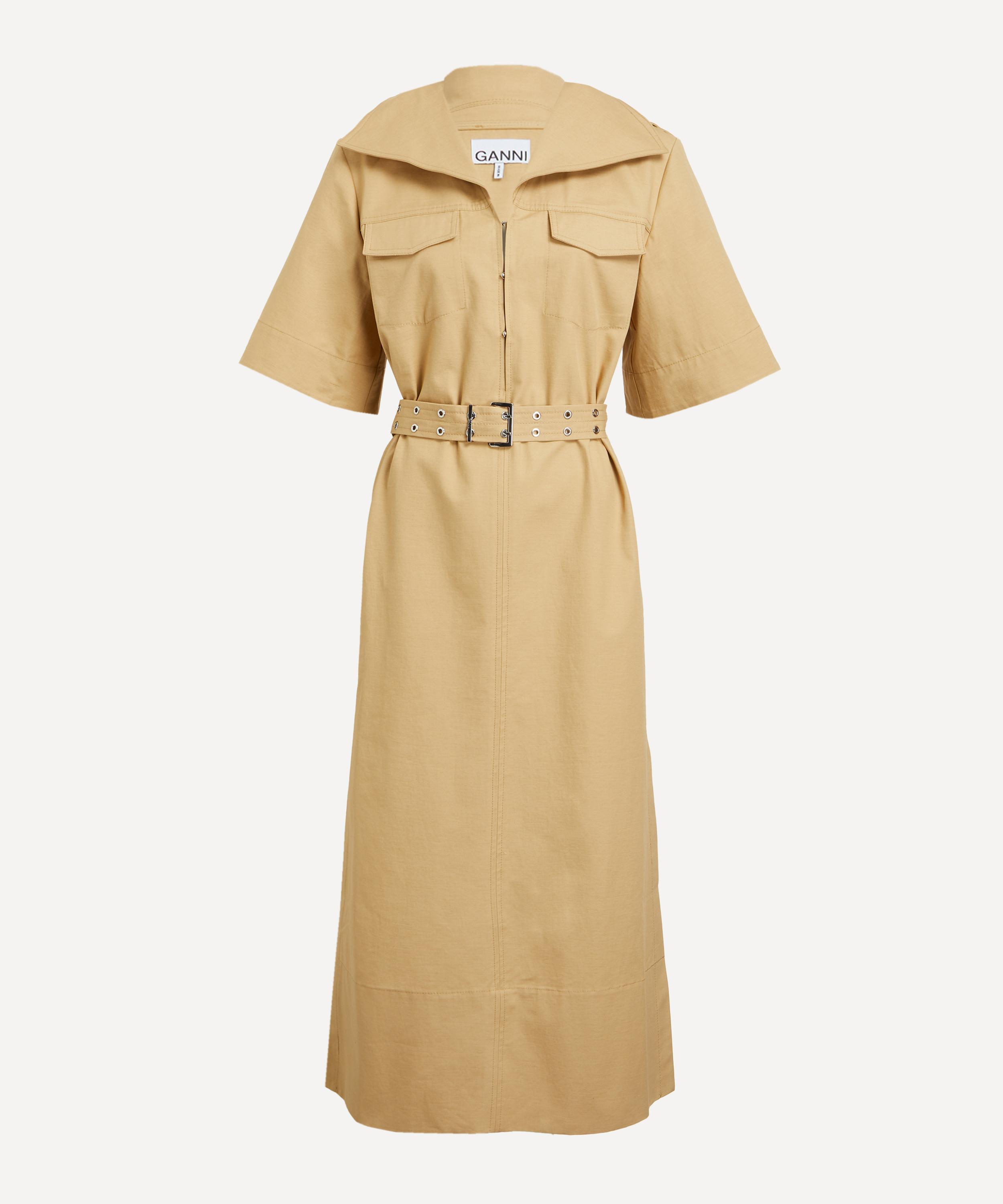 Ganni - Beige Stretch Cotton Dress image number 0
