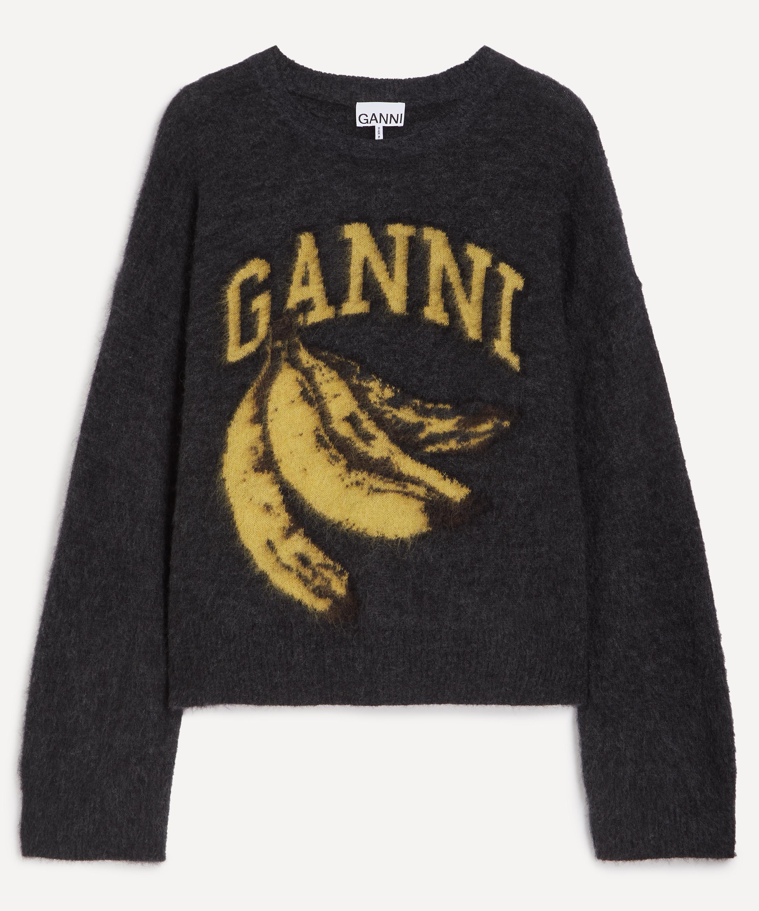 Ganni - Black Banana Alpaca-Blend Jumper image number 0