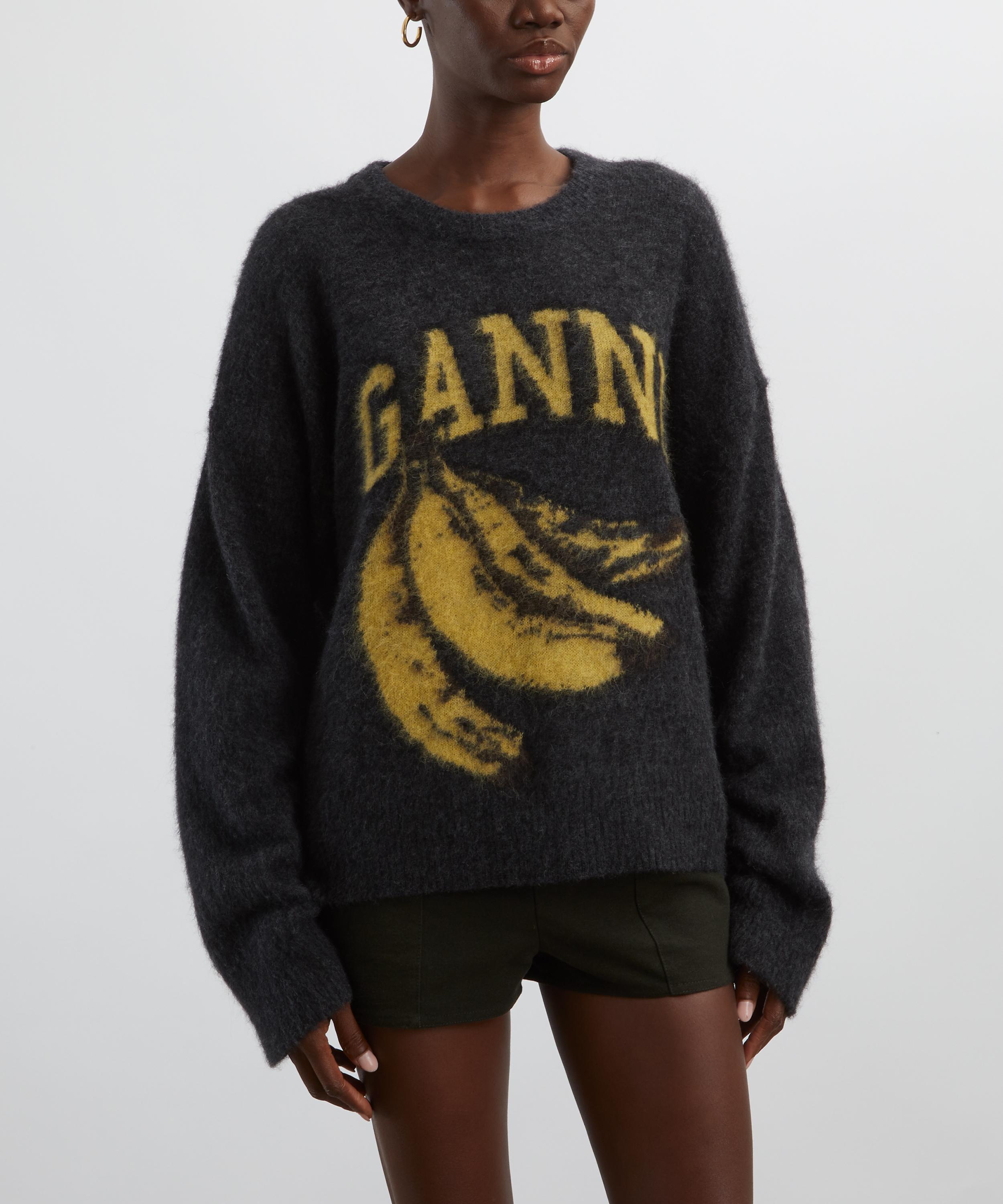 Ganni - Black Banana Alpaca-Blend Jumper image number 2