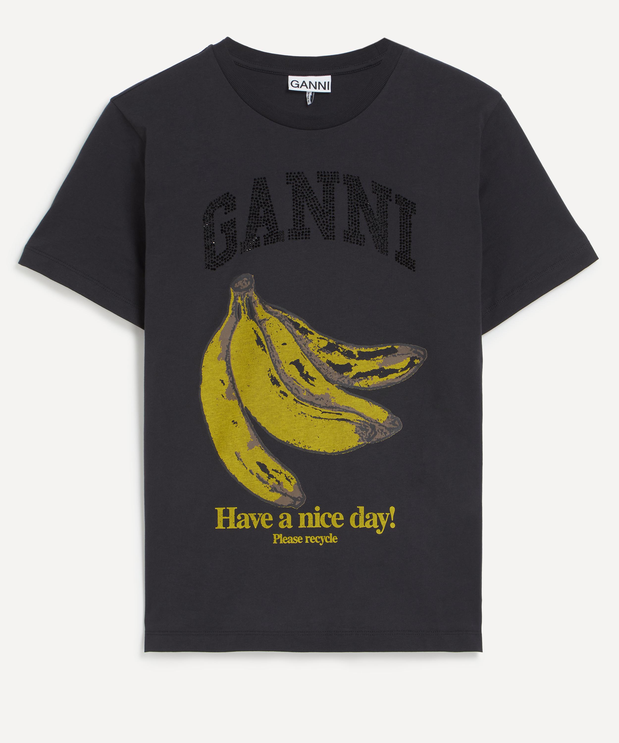 Ganni - Black Banana Graphic T-shirt
