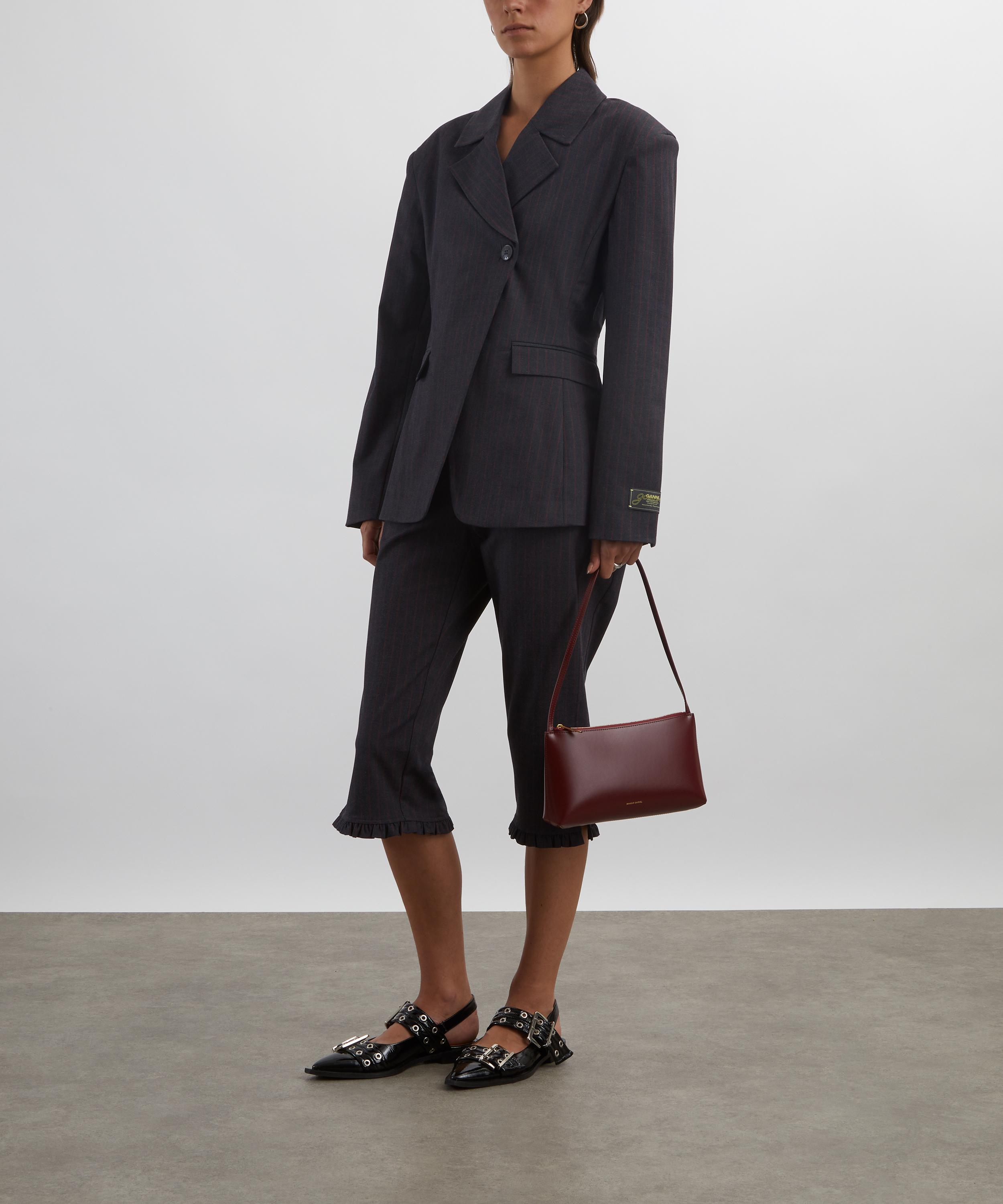 Ganni - Black Pinstripe Blazer image number 1