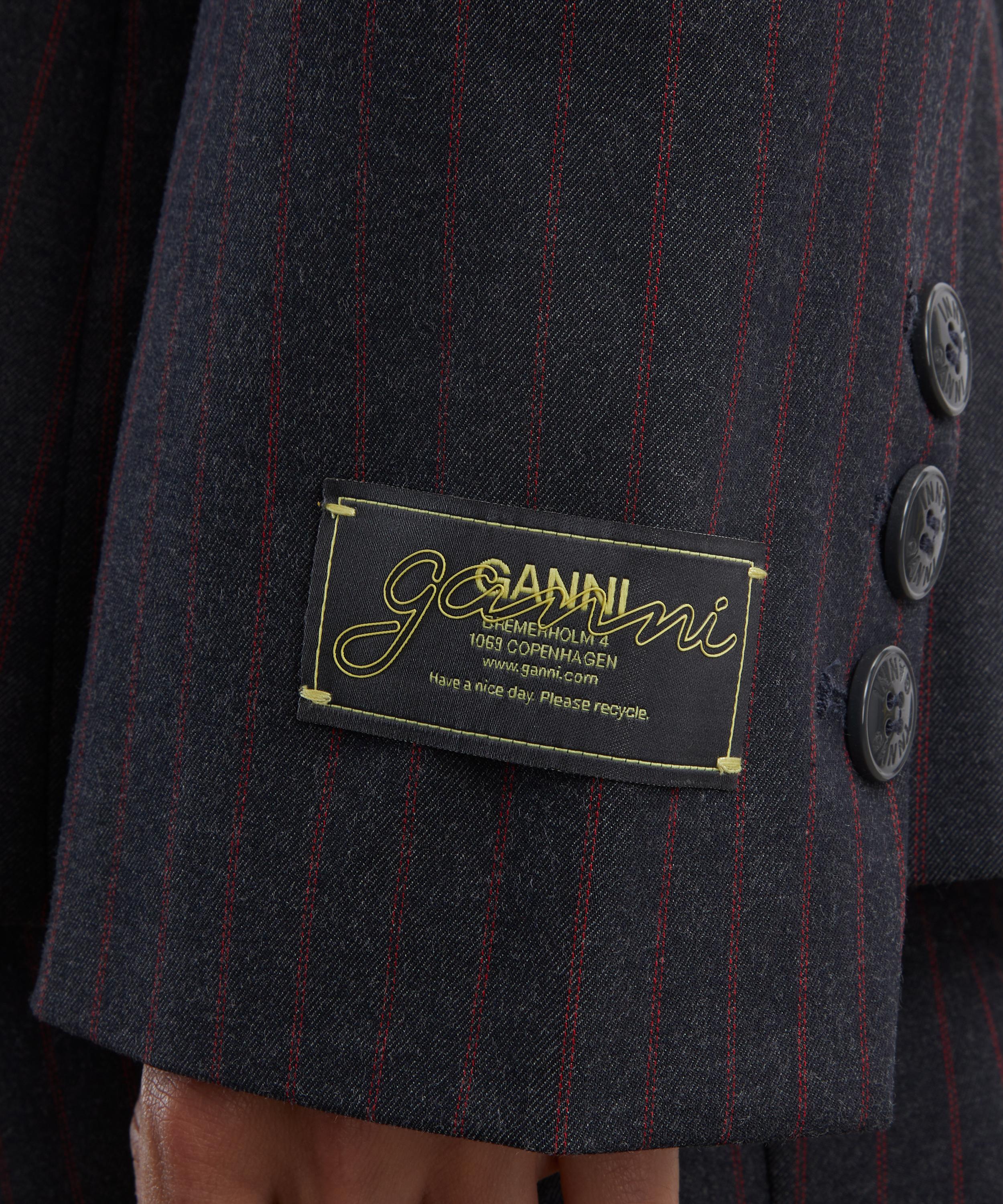 Ganni - Black Pinstripe Blazer image number 4