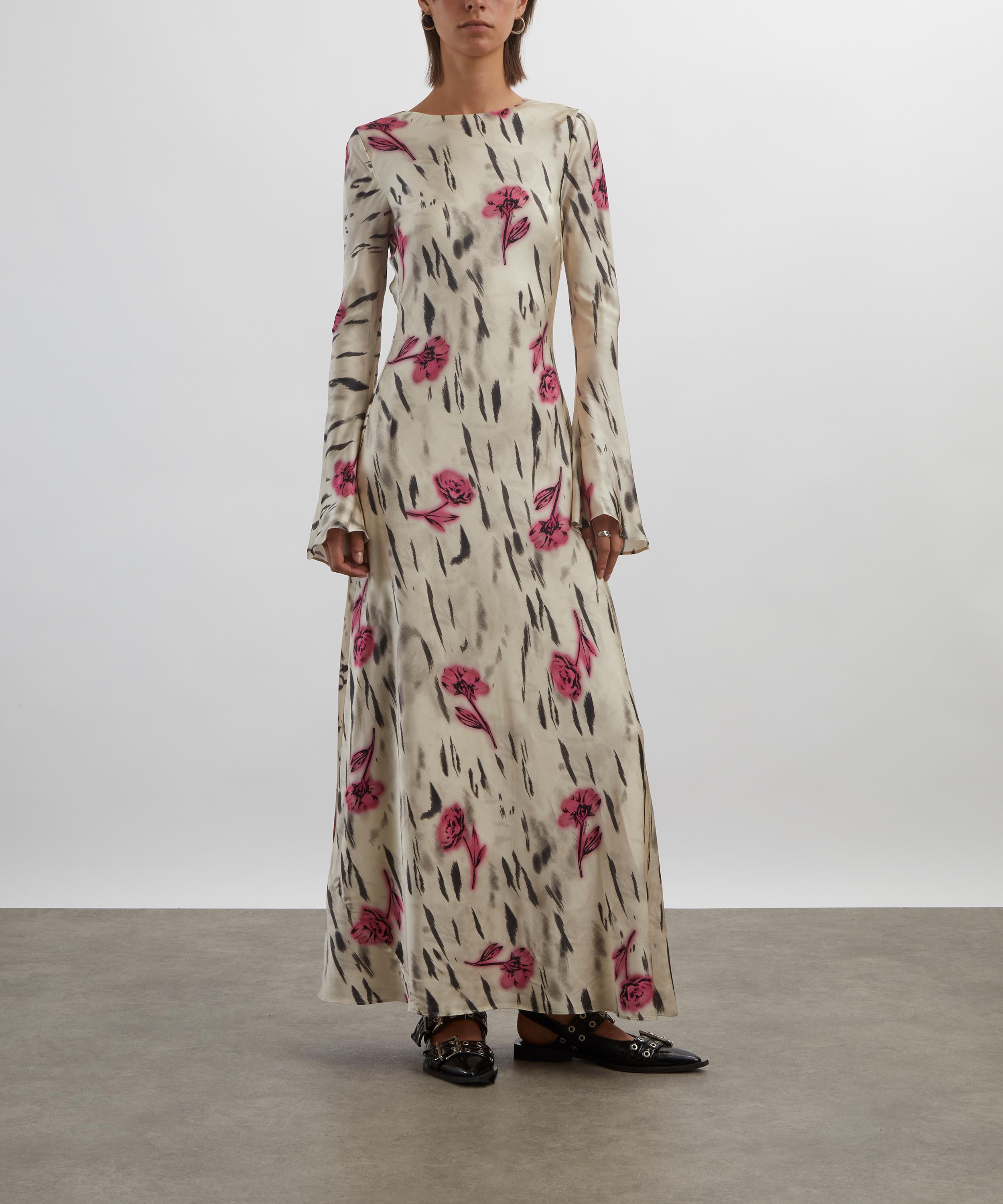 Ganni - Floral Satin Maxi Dress image number 2