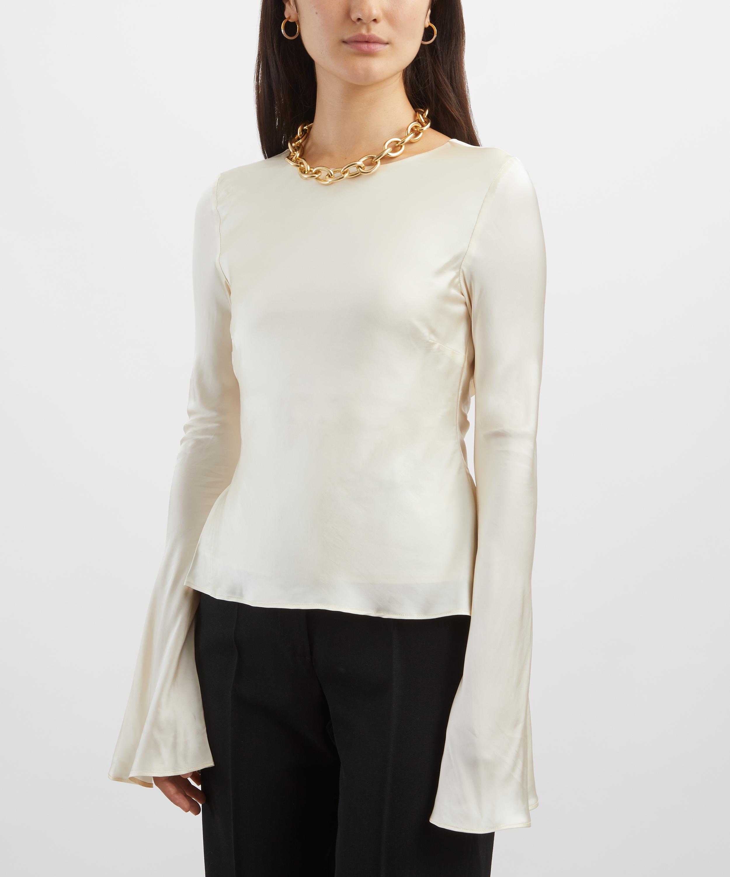 Ganni - Ivory Satin Blouse image number 2