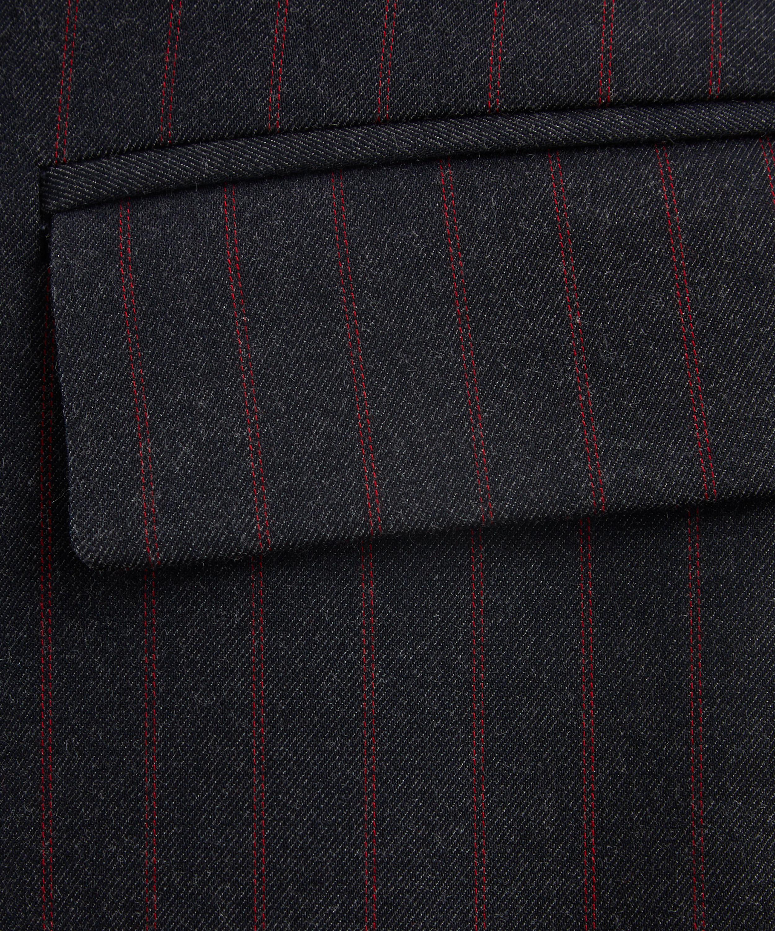 Ganni - Black Pinstripe Mini Skirt image number 4