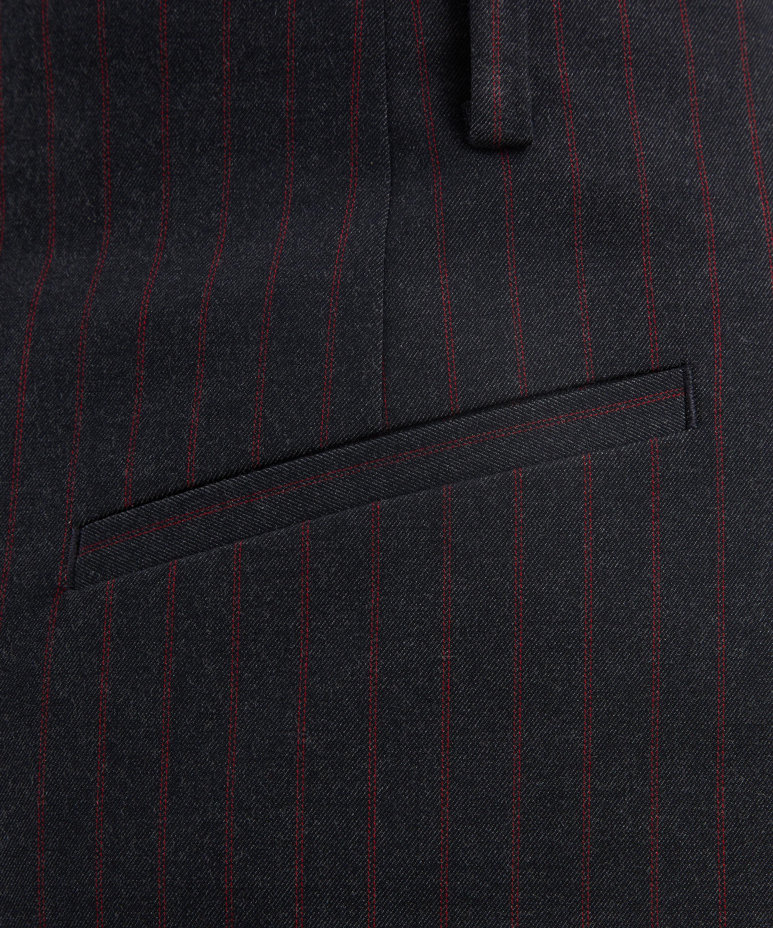 Ganni - Black Pinstripe Capri Trousers image number 4