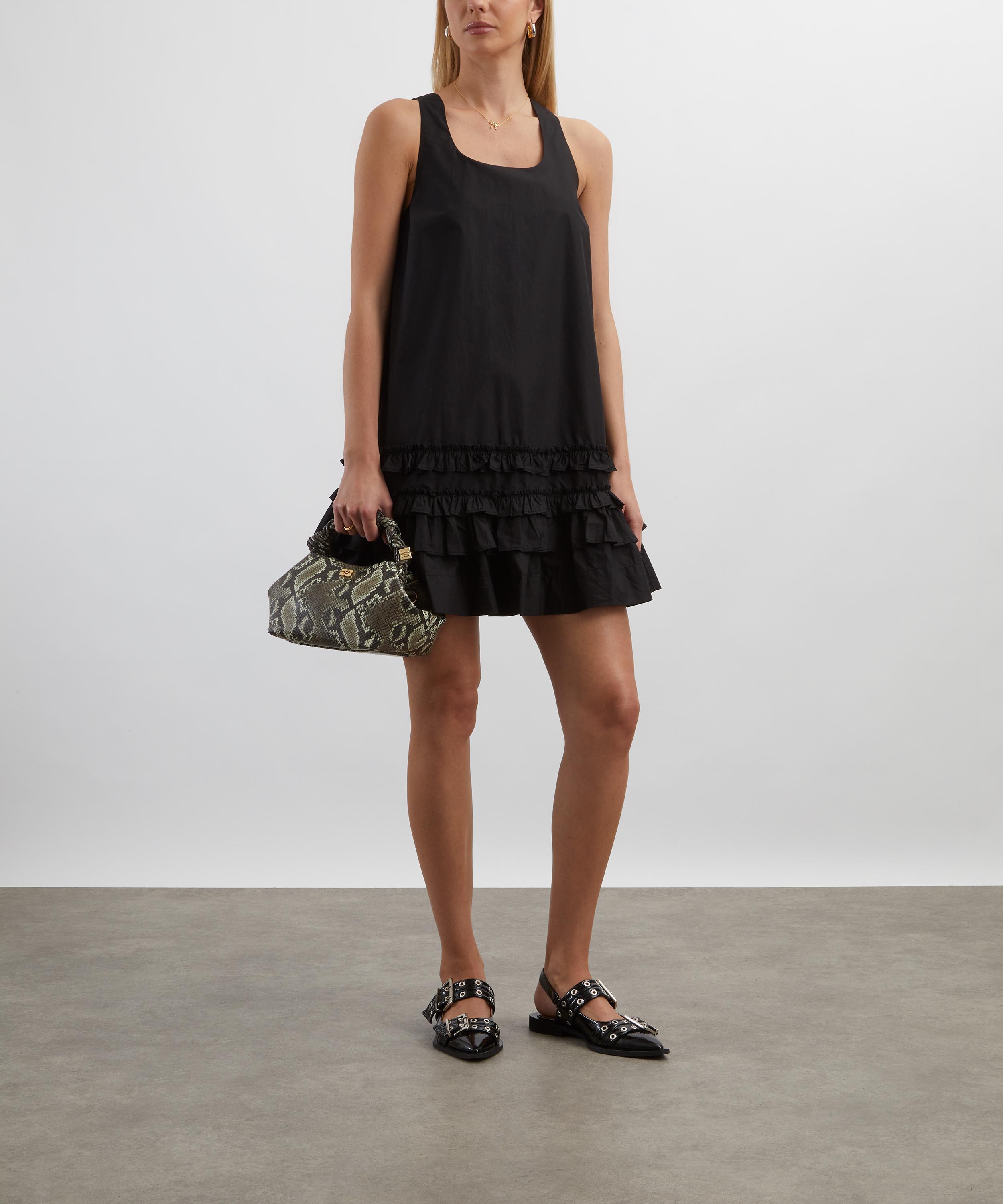 Ganni - Black Cotton Poplin Mini Dress image number 1