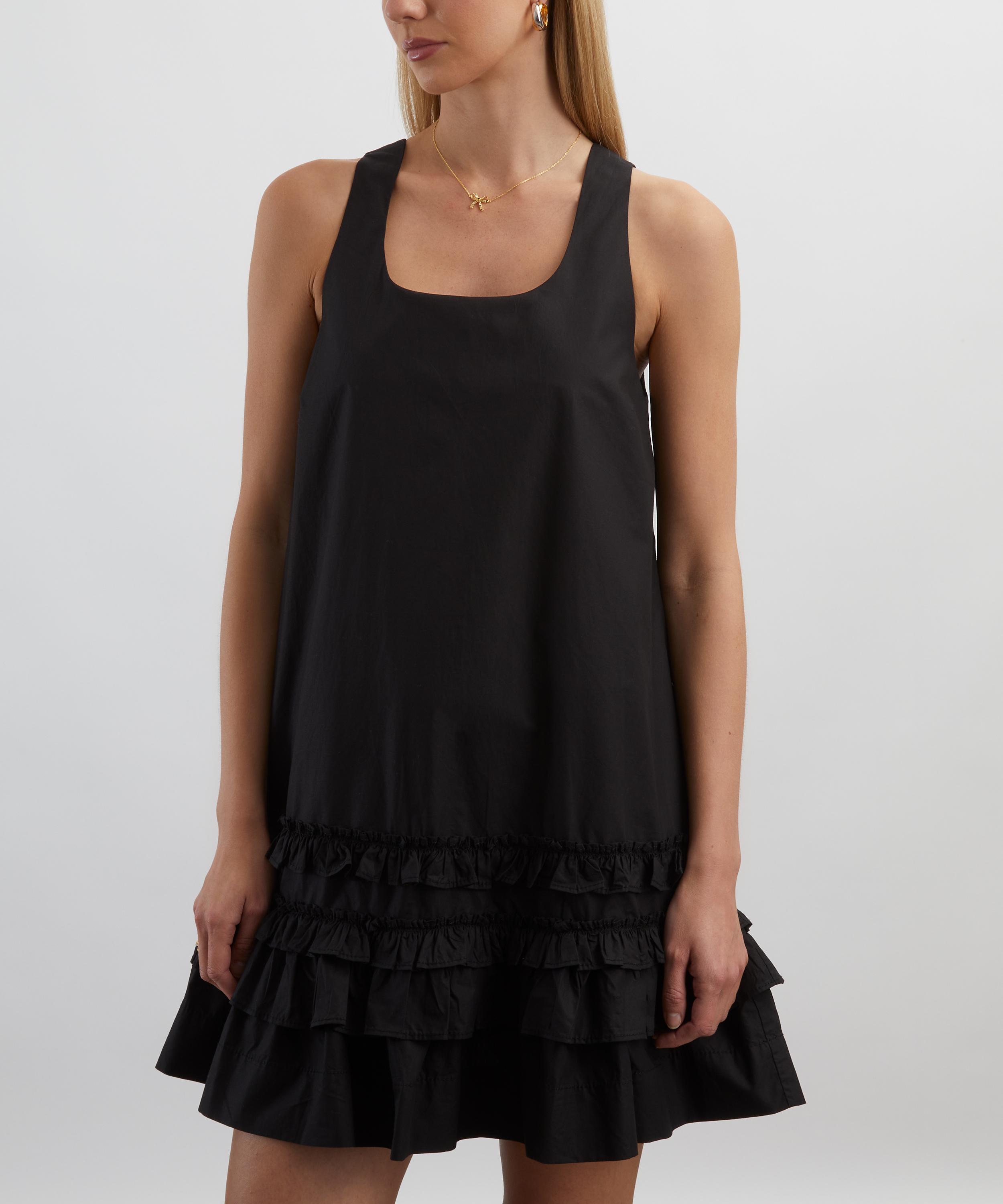 Ganni - Black Cotton Poplin Mini Dress image number 2