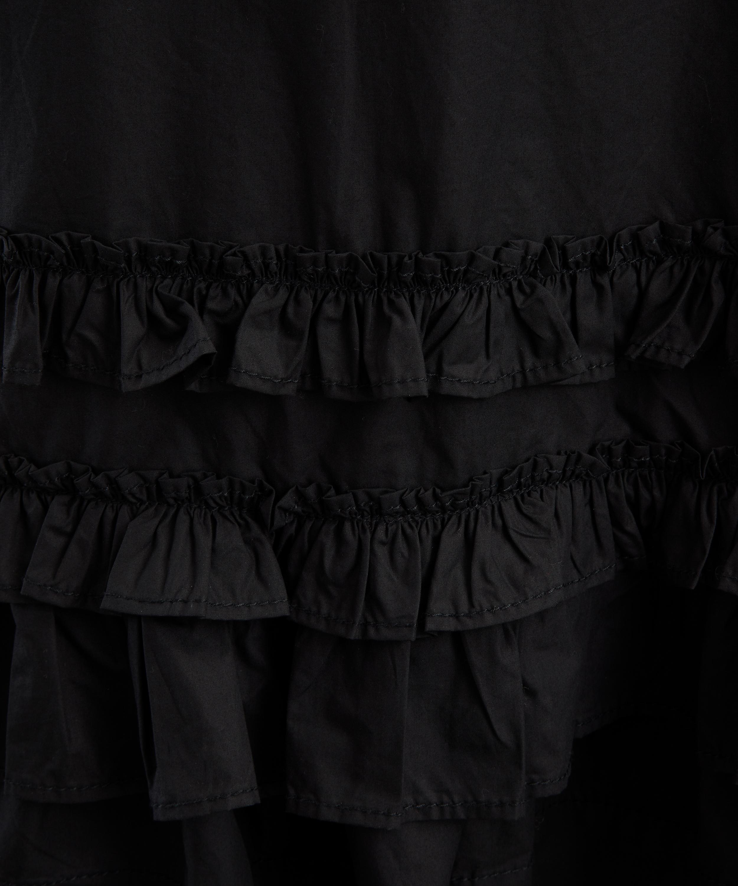 Ganni - Black Cotton Poplin Mini Dress image number 4