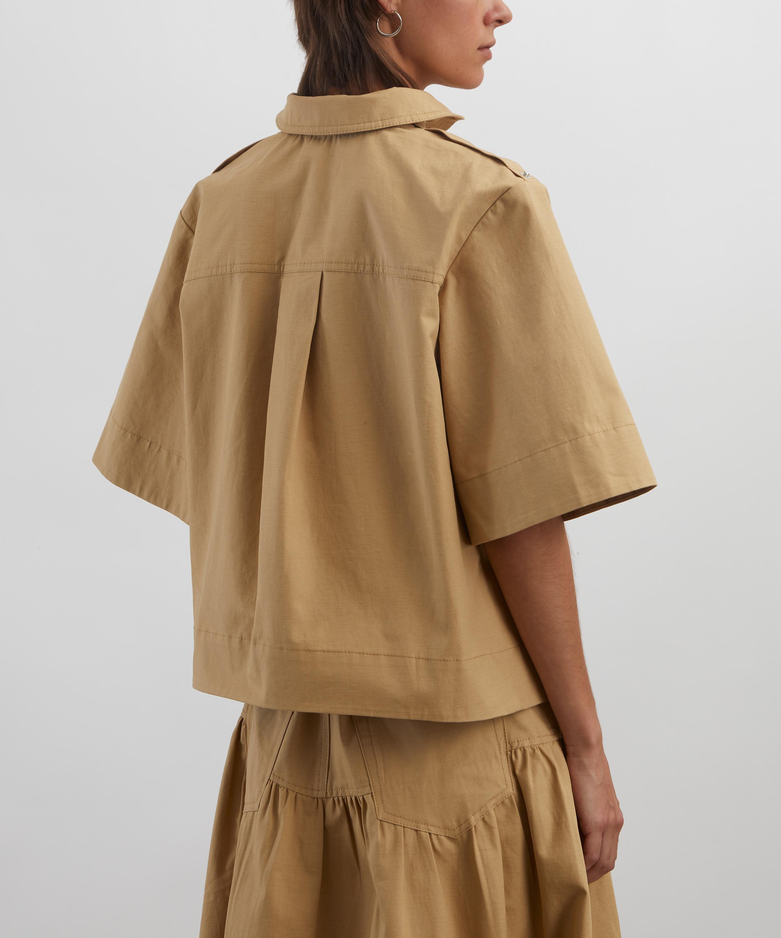 Ganni - Beige Stretch Cotton Blouse image number 3