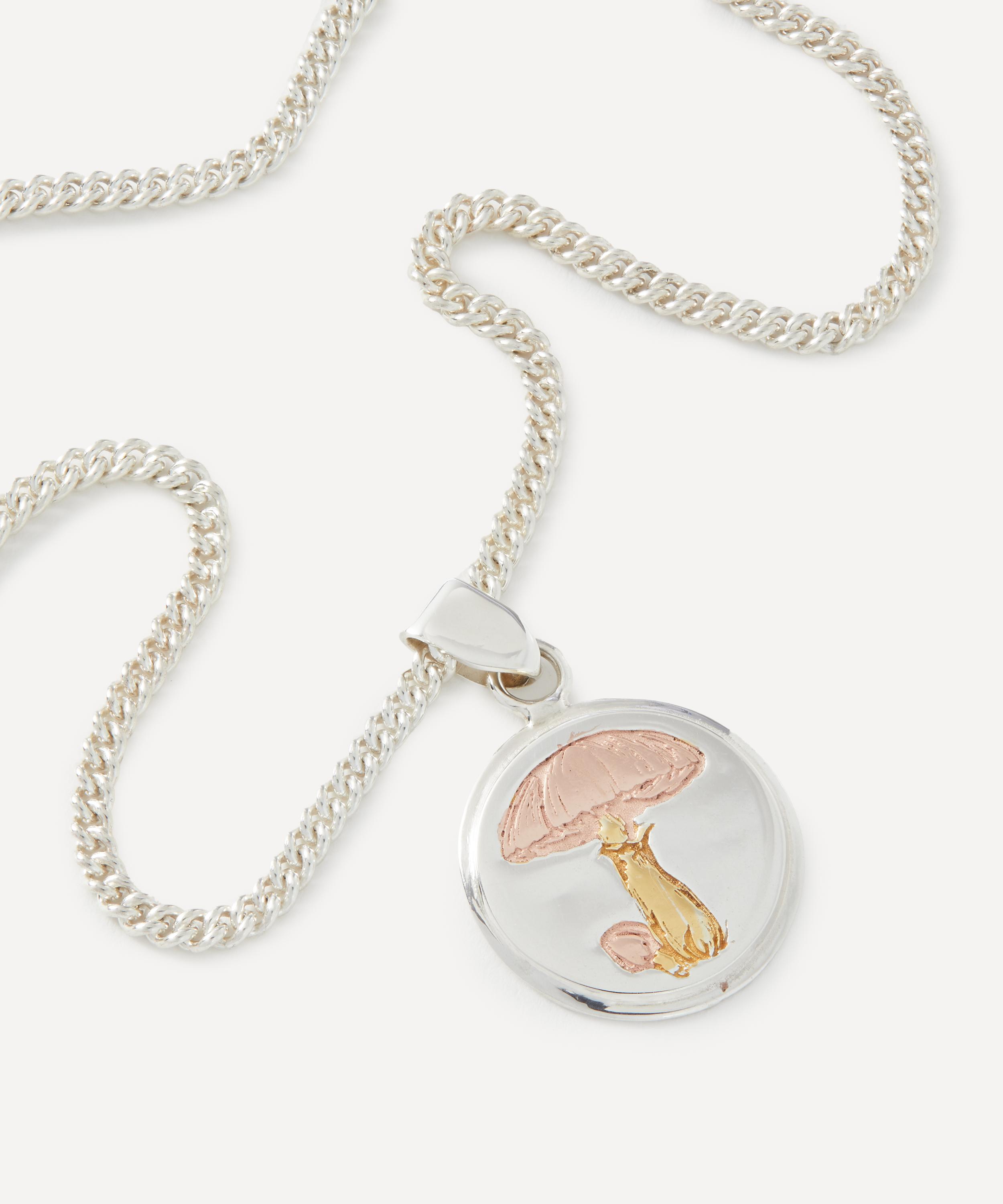 Conor Joseph - Sterling Silver Mushroom Pendant Necklace image number 2