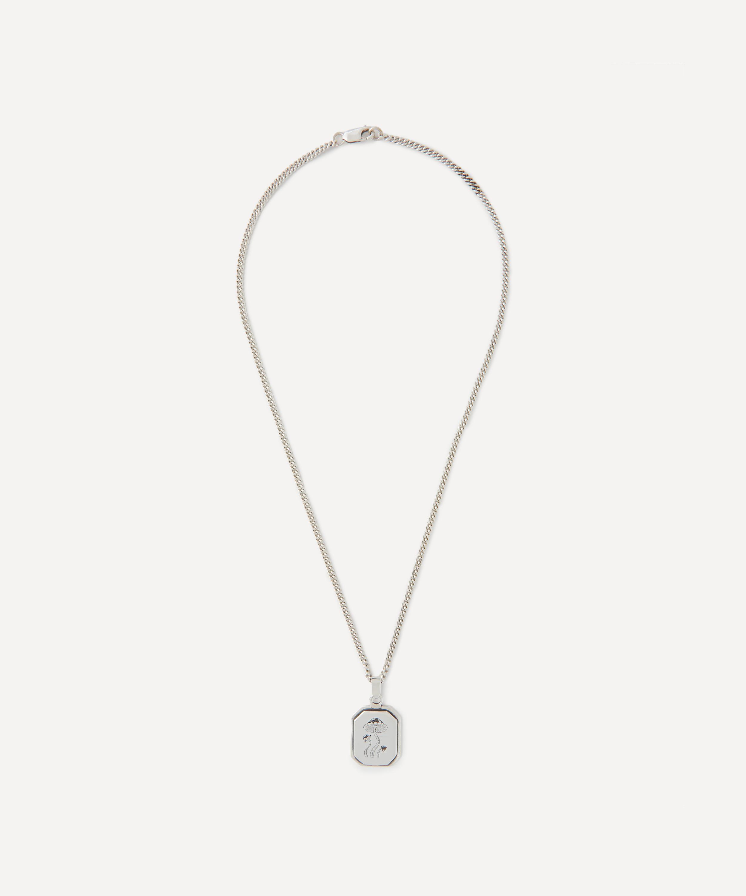 Conor Joseph - Sterling Silver Emerald Cut Mushroom Pendant Necklace image number 1