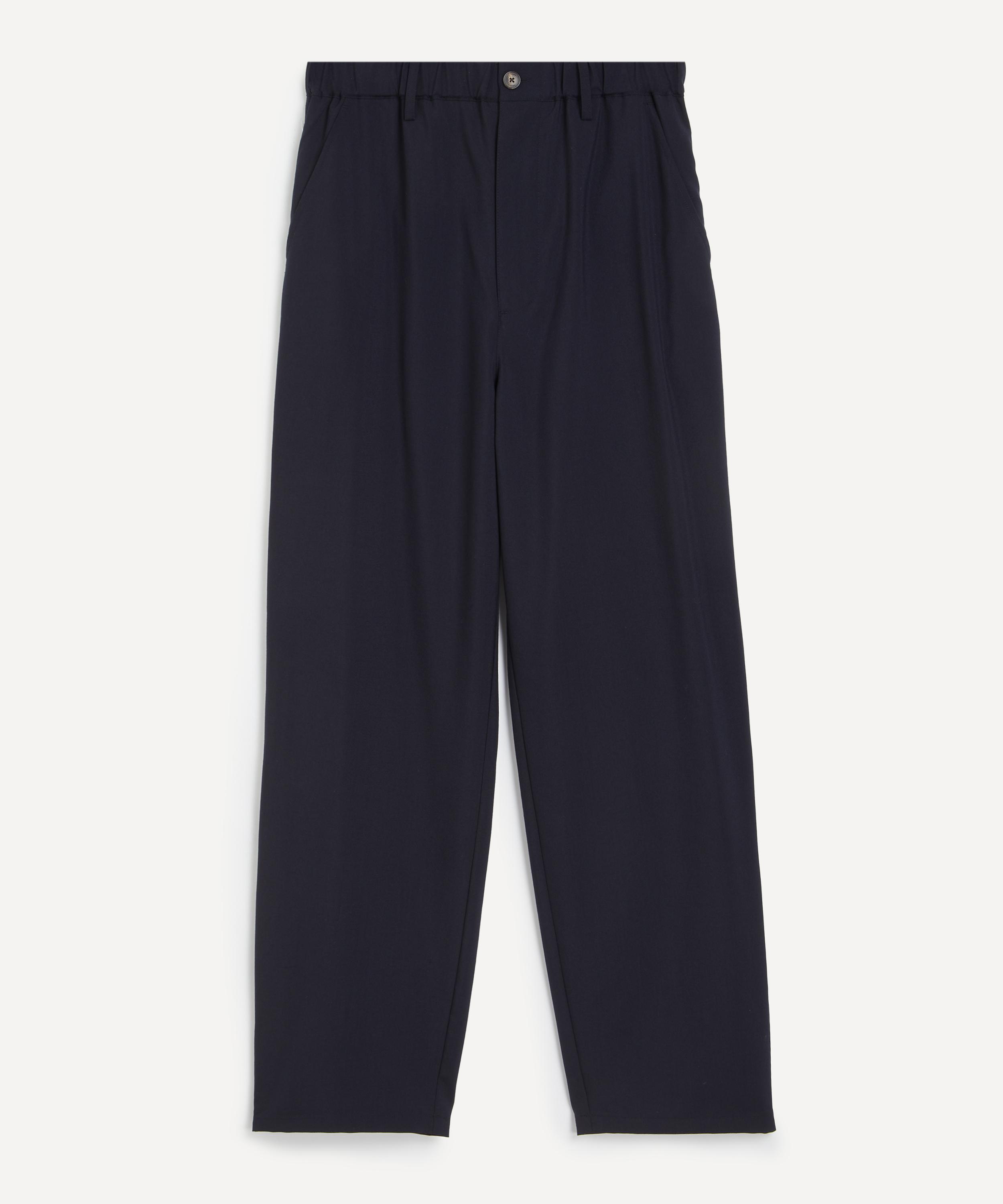 Frame - Dark Navy Wool Easy Trousers image number 0