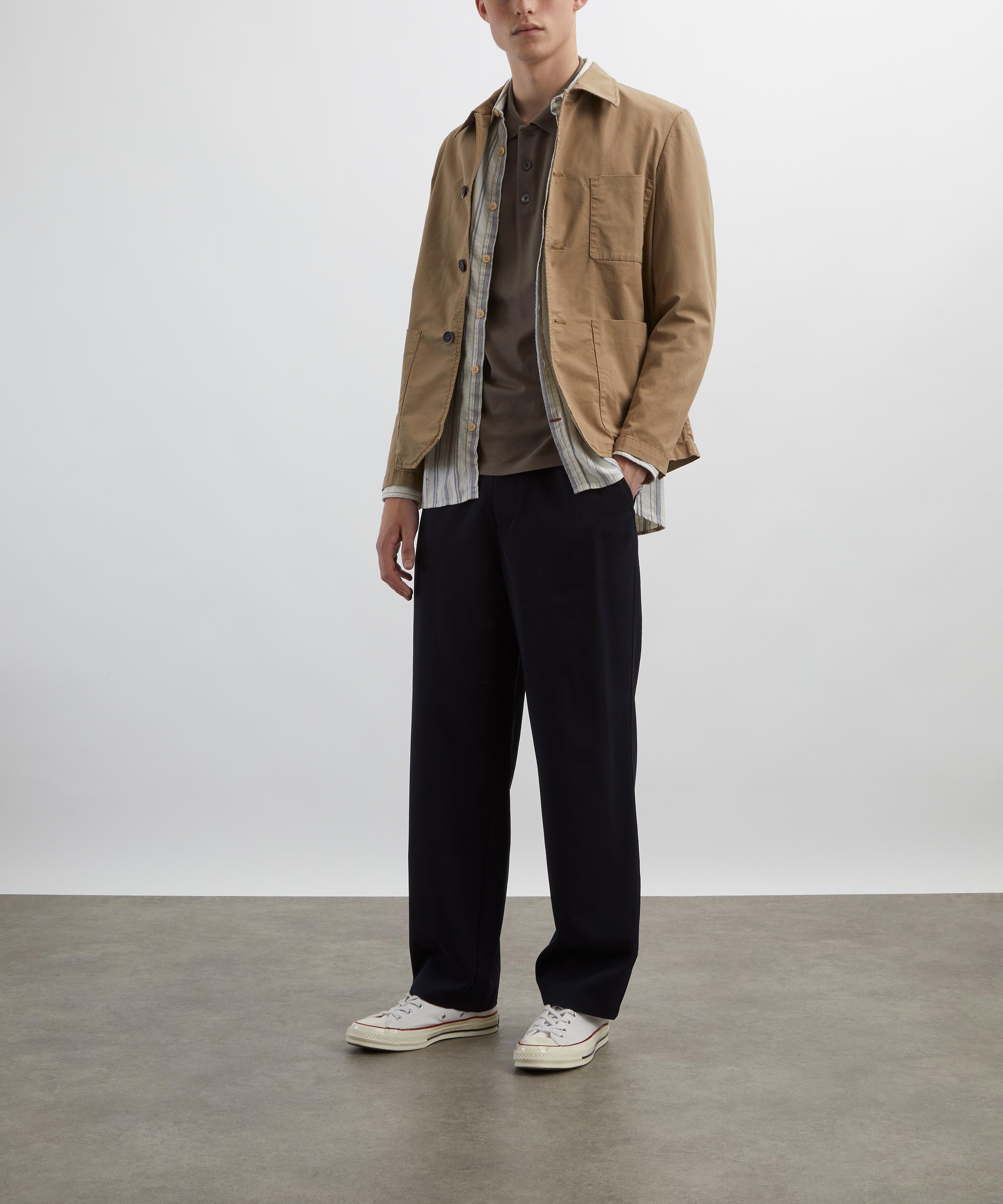Frame - Dark Navy Wool Easy Trousers image number 1