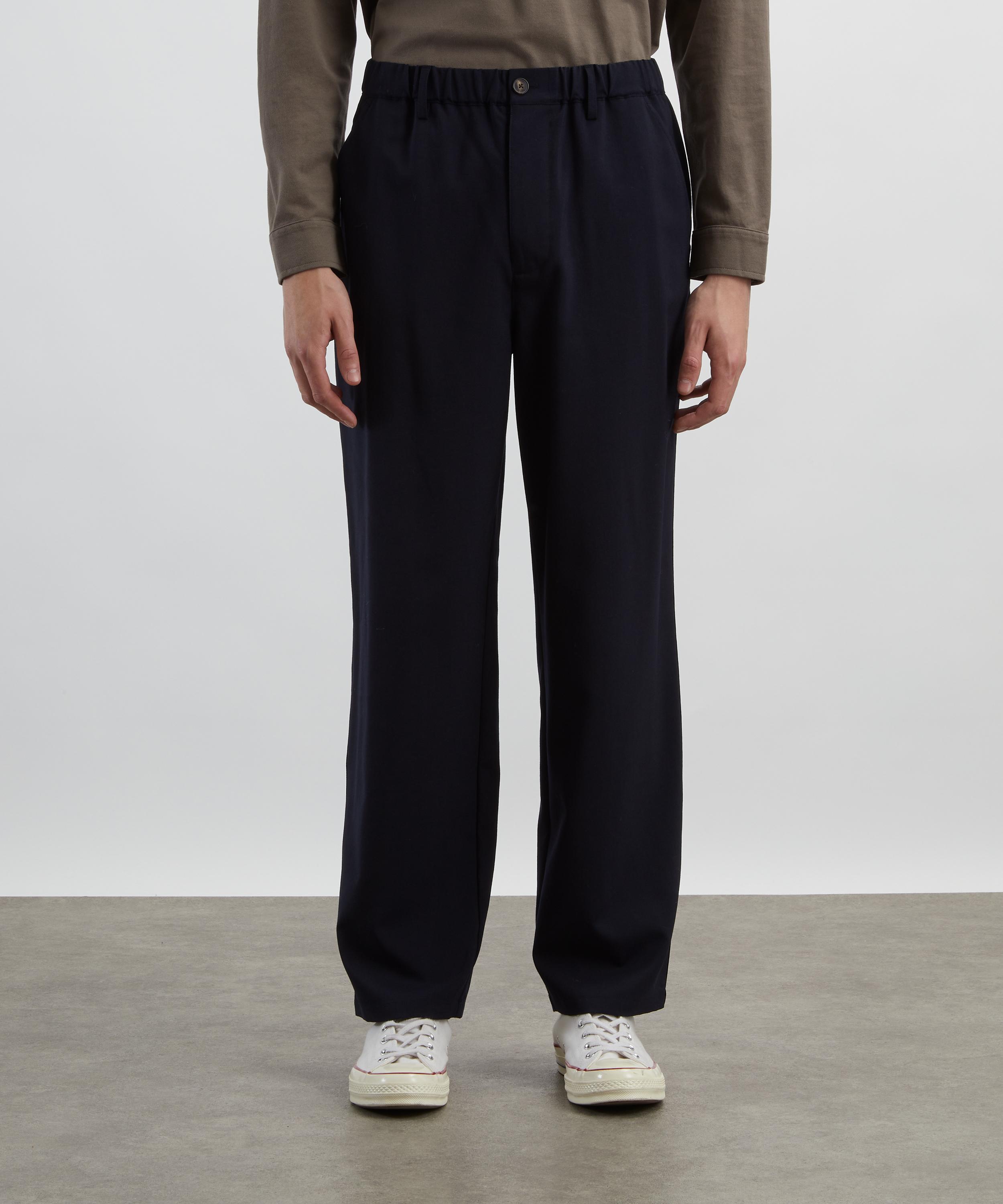 Frame - Dark Navy Wool Easy Trousers image number 2