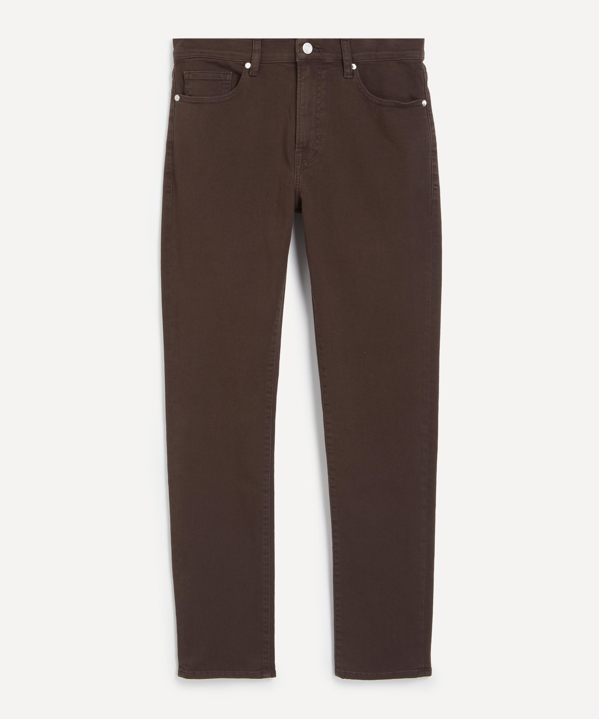 Frame - L’Homme Slim Jeans in Garage Dark Brown