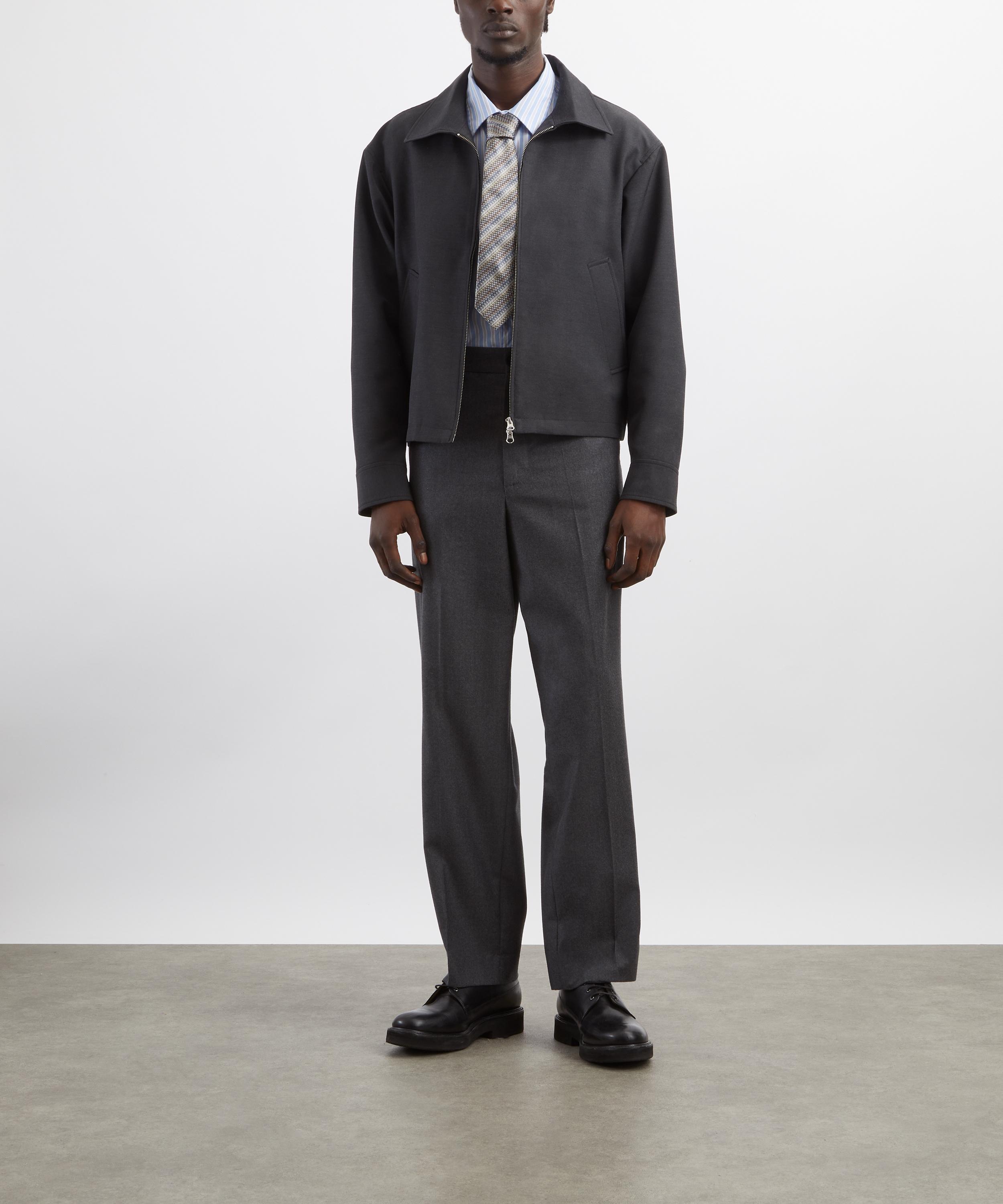 mfpen - Brown Melange Stripe Mail Jacket image number 1