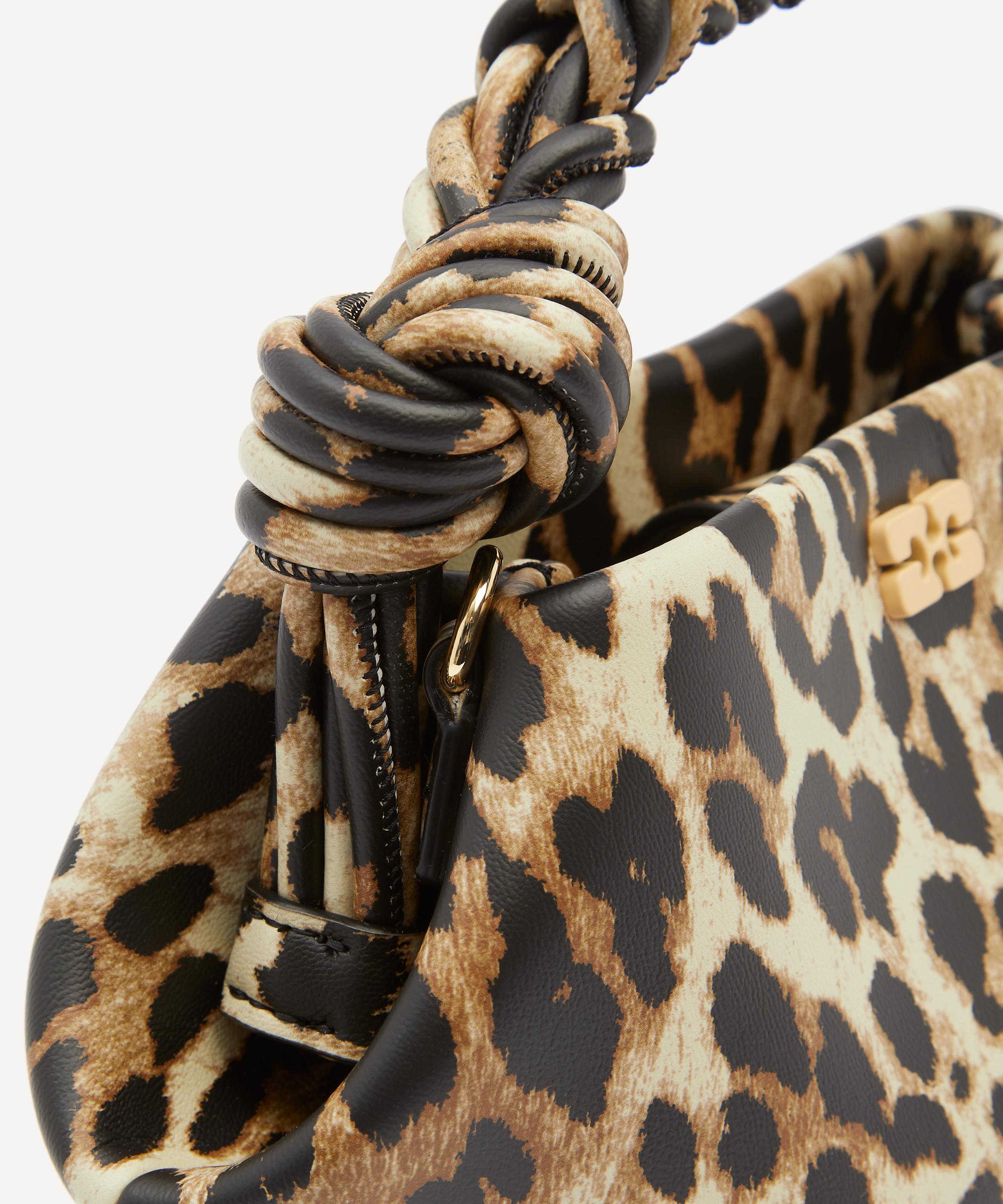 Ganni - Leopard Mini Bou Top Handle Bag image number 4