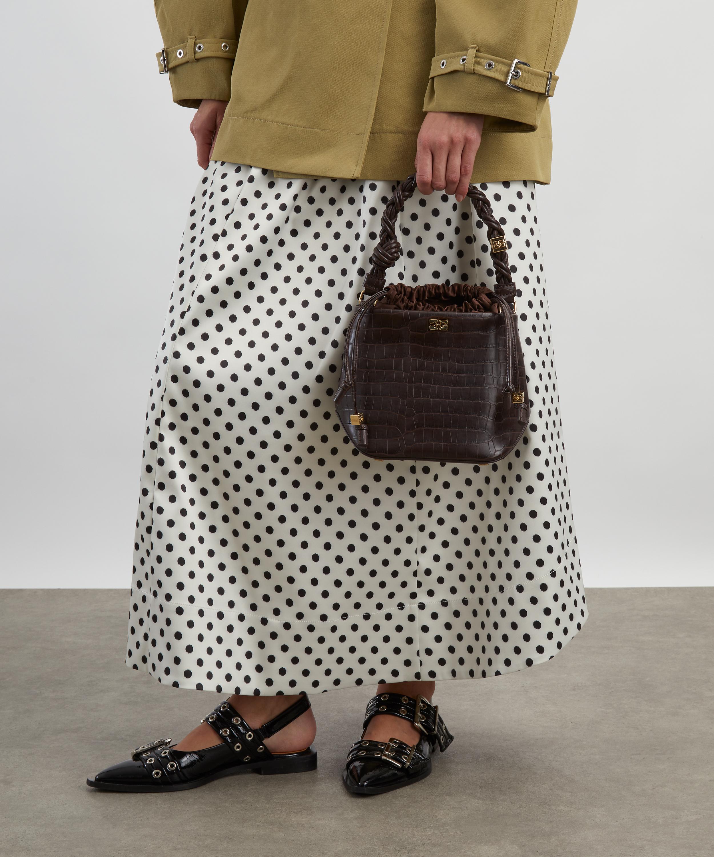Ganni - Brown Croco Bou Bucket Bag image number 1