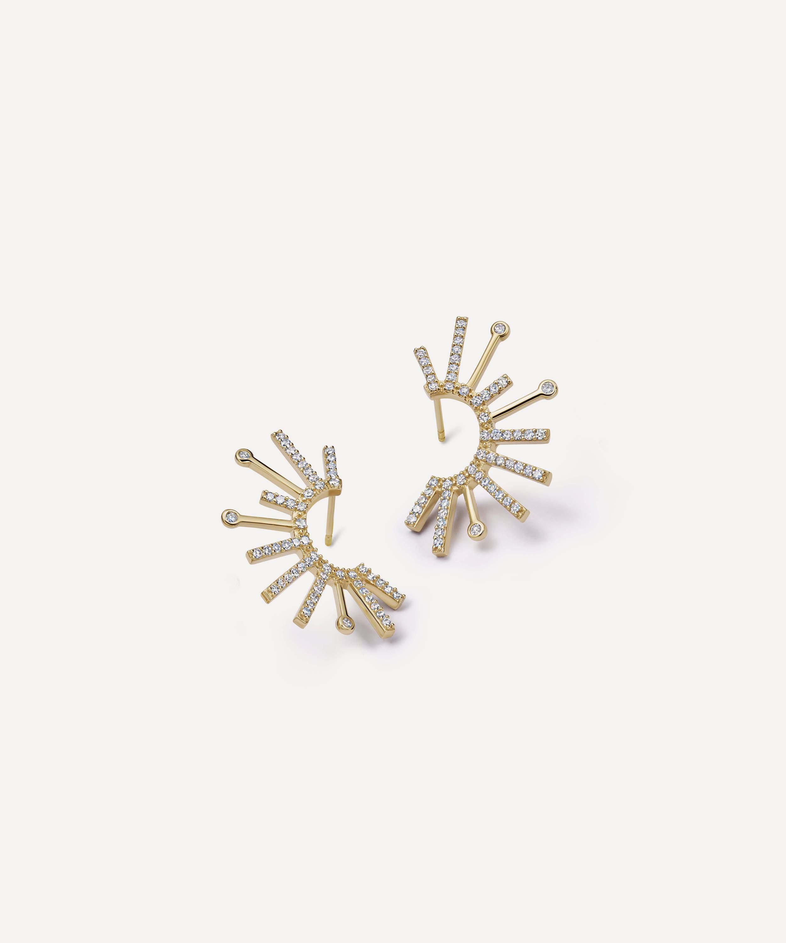 Astley Clarke - 14ct Gold Nova Diamond Twist Stud Earrings image number 0