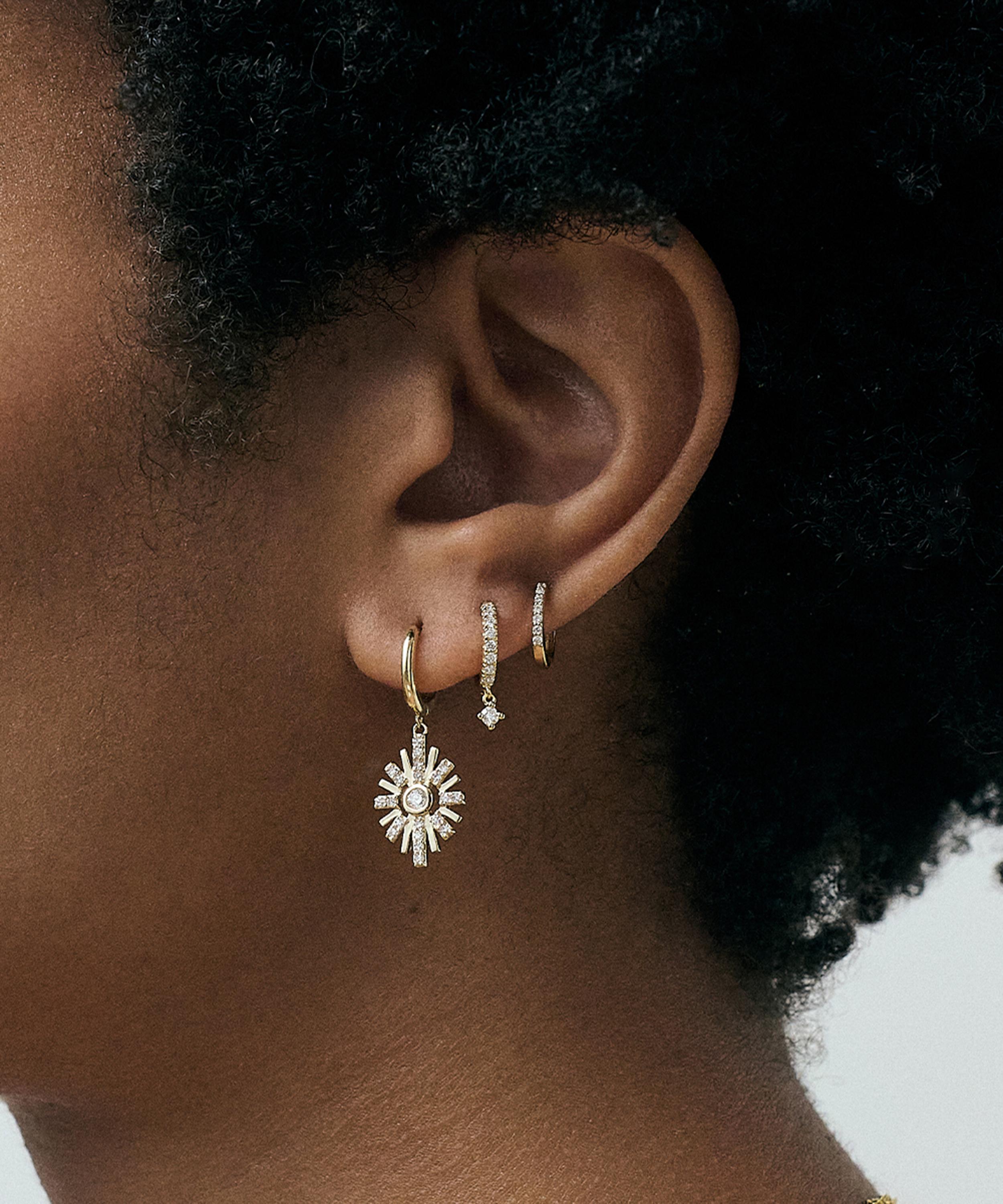 Astley Clarke - 14ct Gold Atomic Diamond Drop Hoop Earrings image number 2