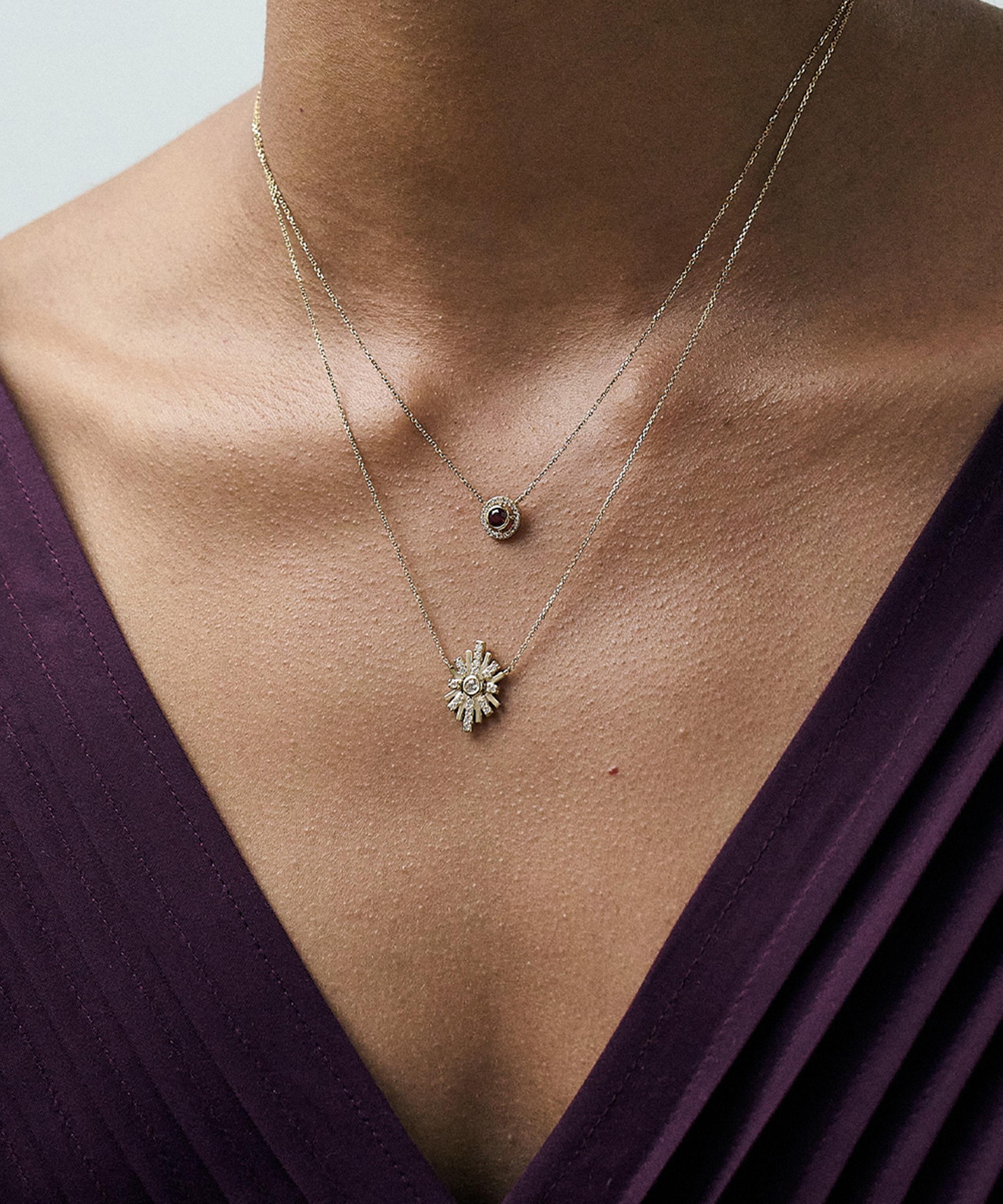 Astley Clarke - 14ct Gold Atomic Diamond Pendant Necklace image number 2