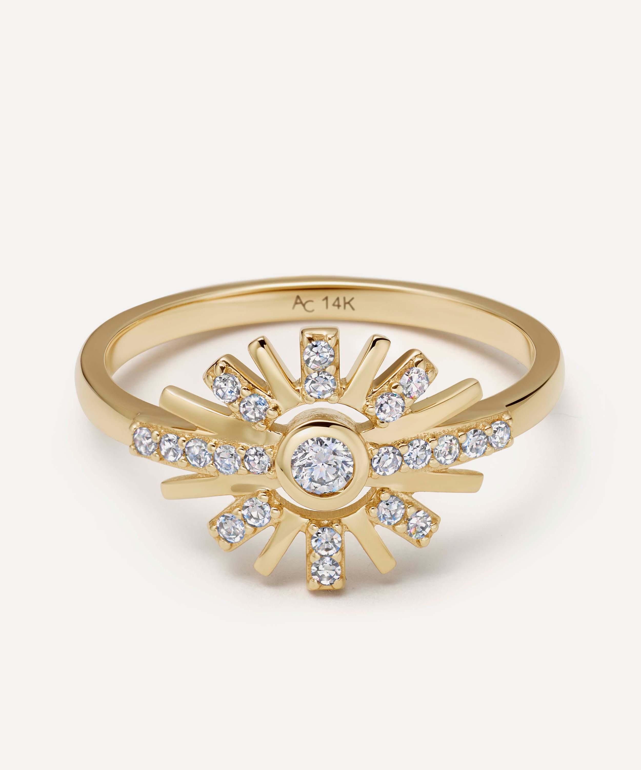 Astley Clarke - 14ct Gold Atomic Diamond Ring