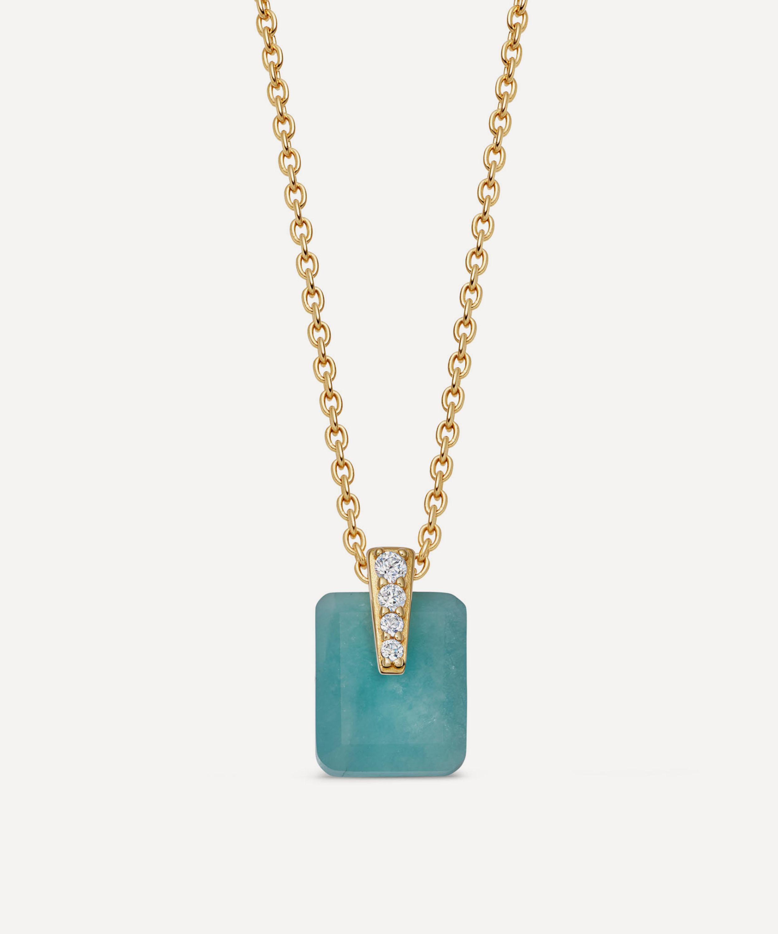 Astley Clarke - 18ct Gold-Plated Vermeil Silver Amazonite Pendant Necklace image number 0