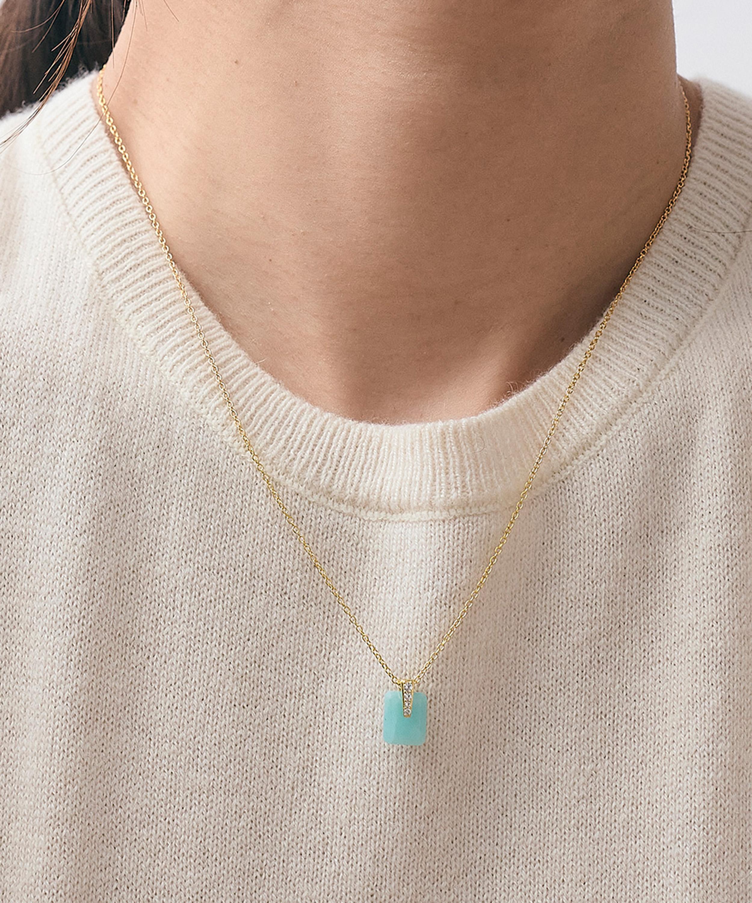 Astley Clarke - 18ct Gold-Plated Vermeil Silver Amazonite Pendant Necklace image number 1