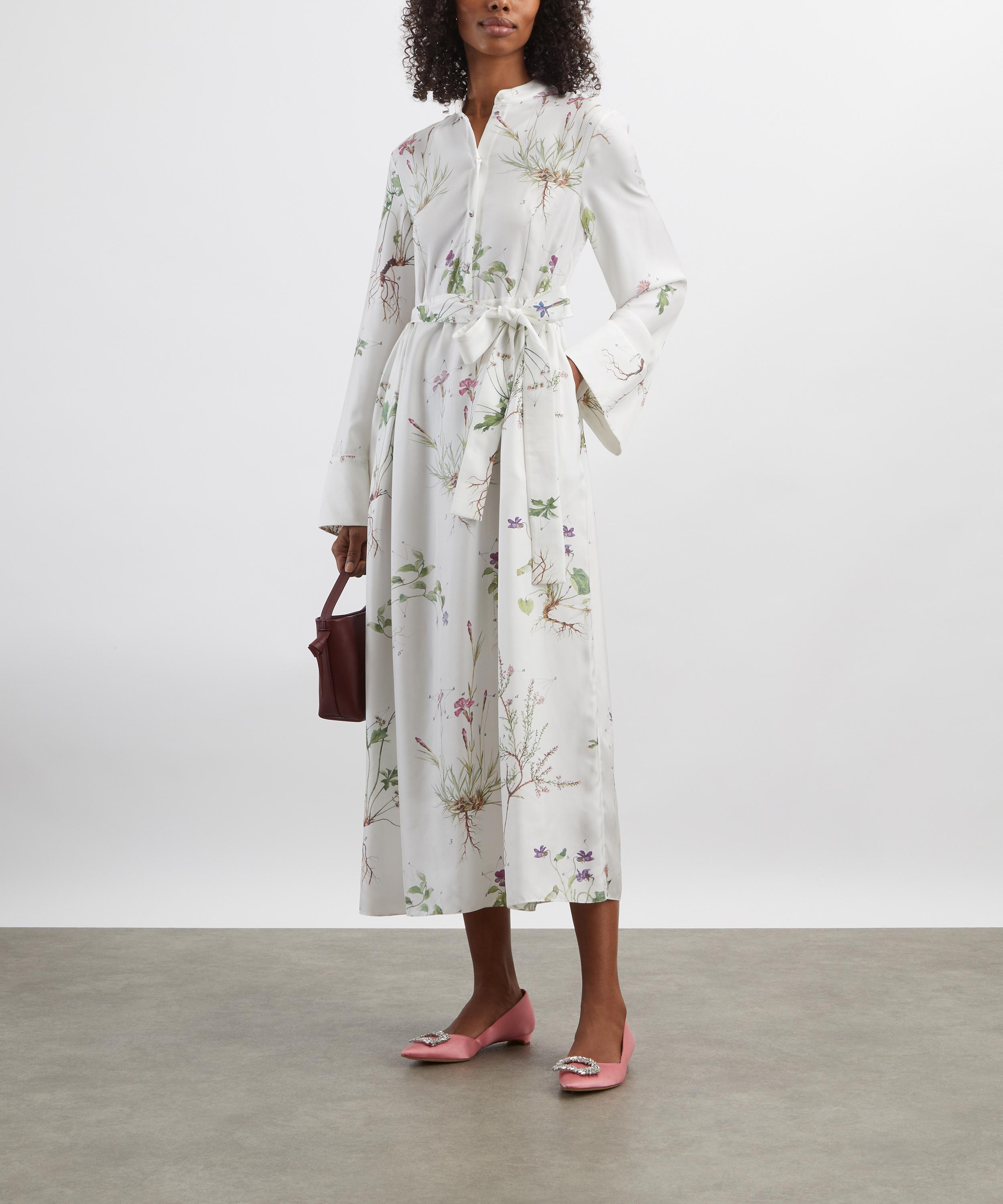 Erdem - Long-Sleeve Silk Twill Midi Dress image number 1