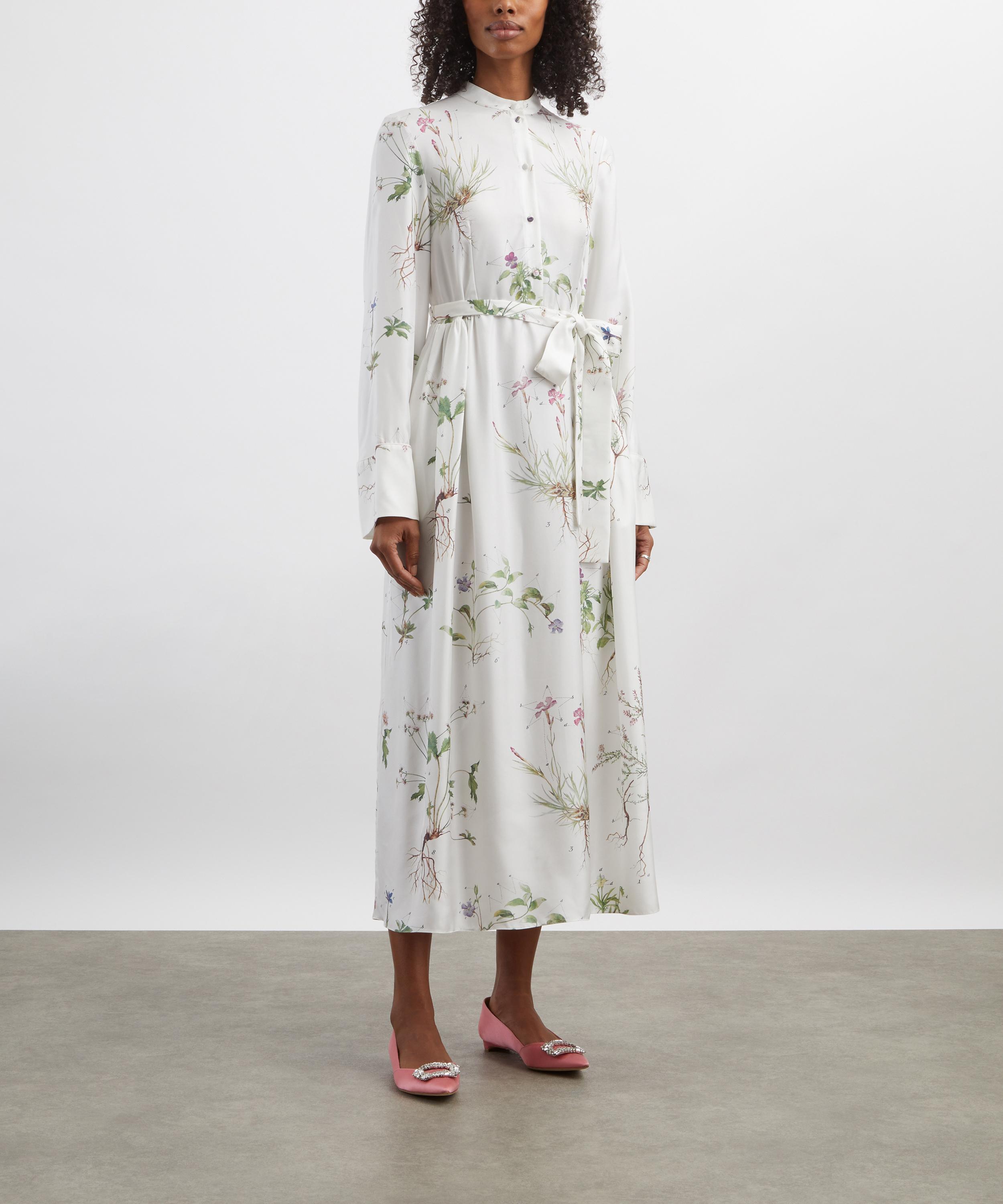 Erdem - Long-Sleeve Silk Twill Midi Dress image number 2