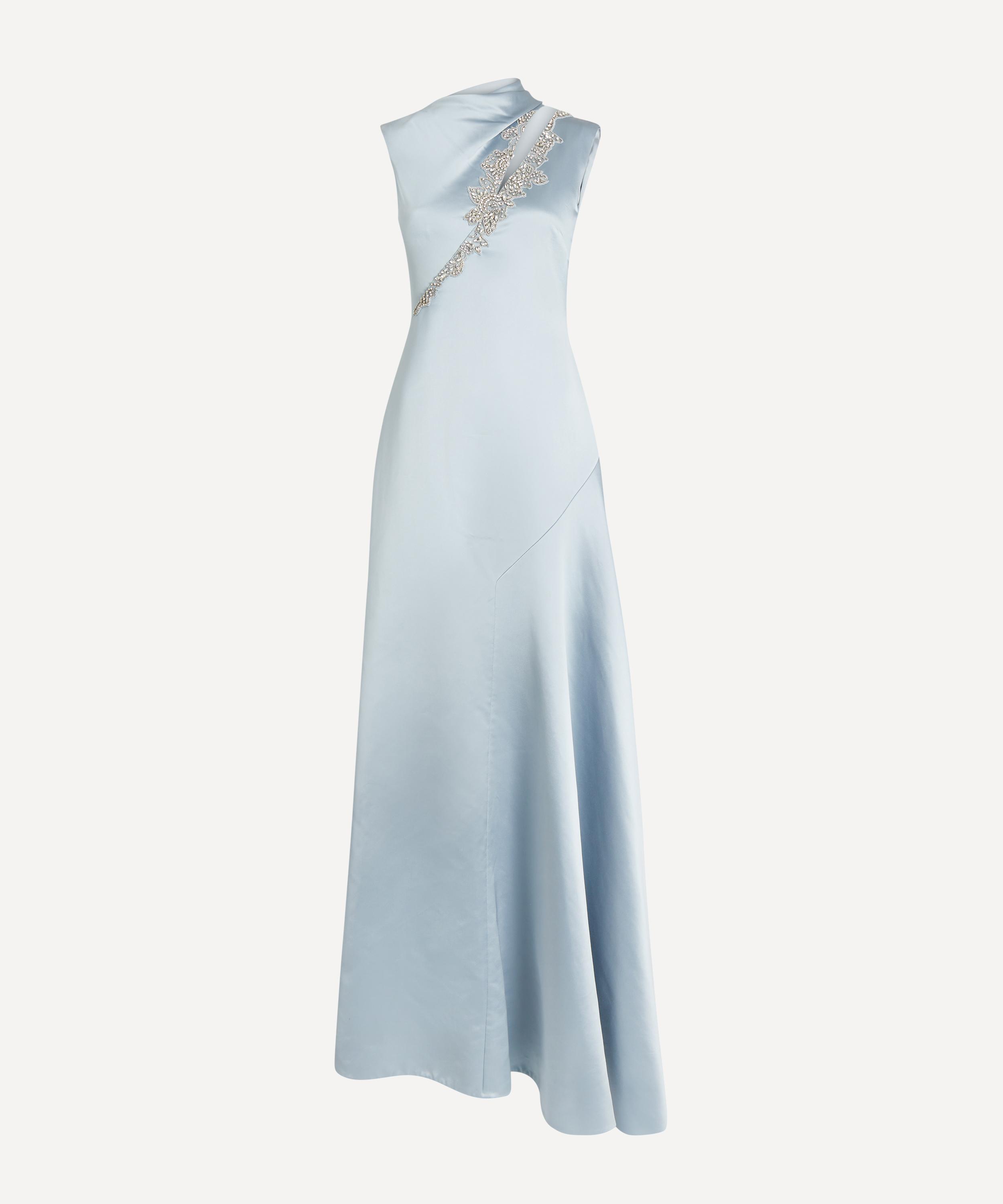 Erdem - Embellished Satin Sleeveless Gown