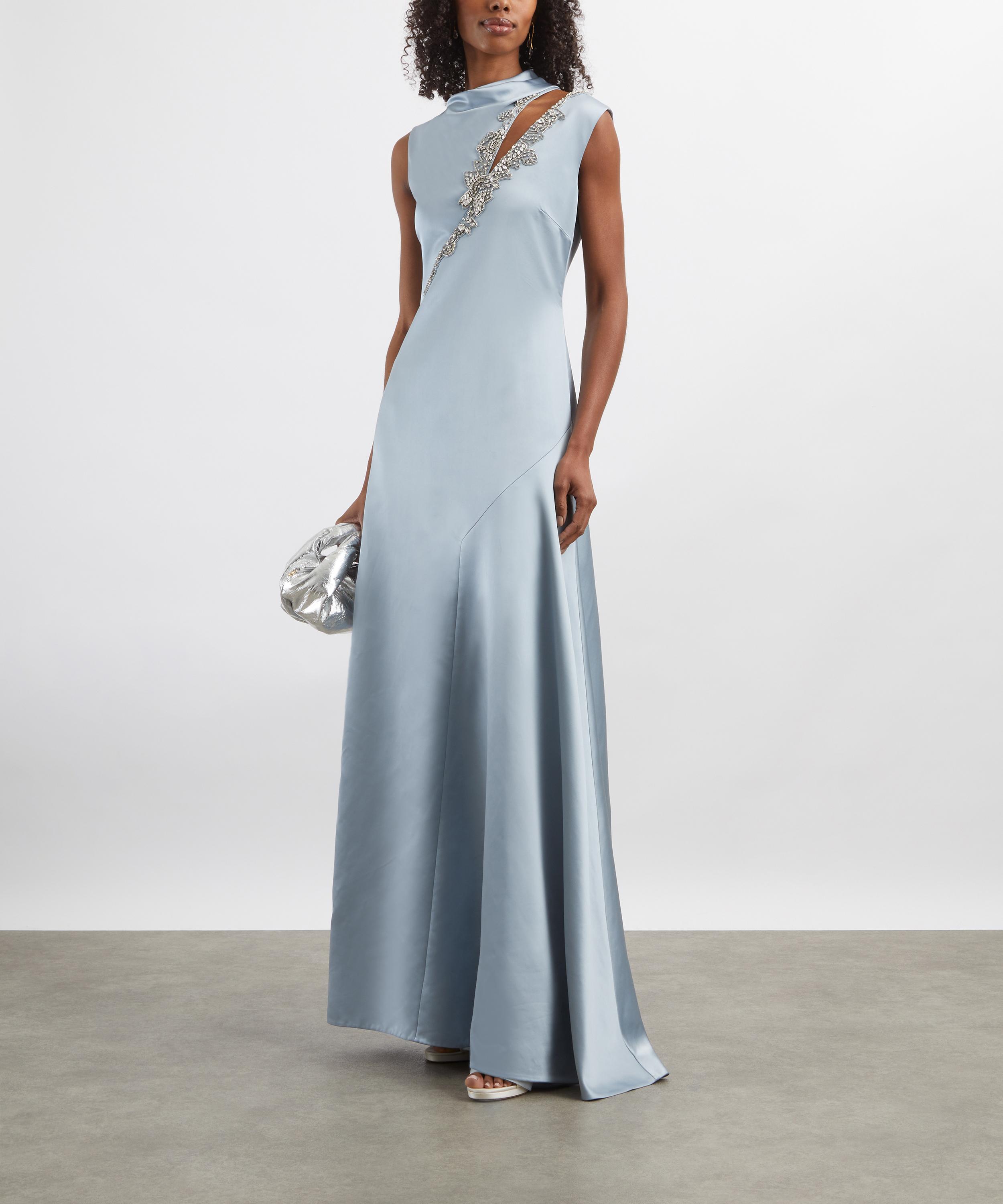 Erdem - Embellished Satin Sleeveless Gown image number 1