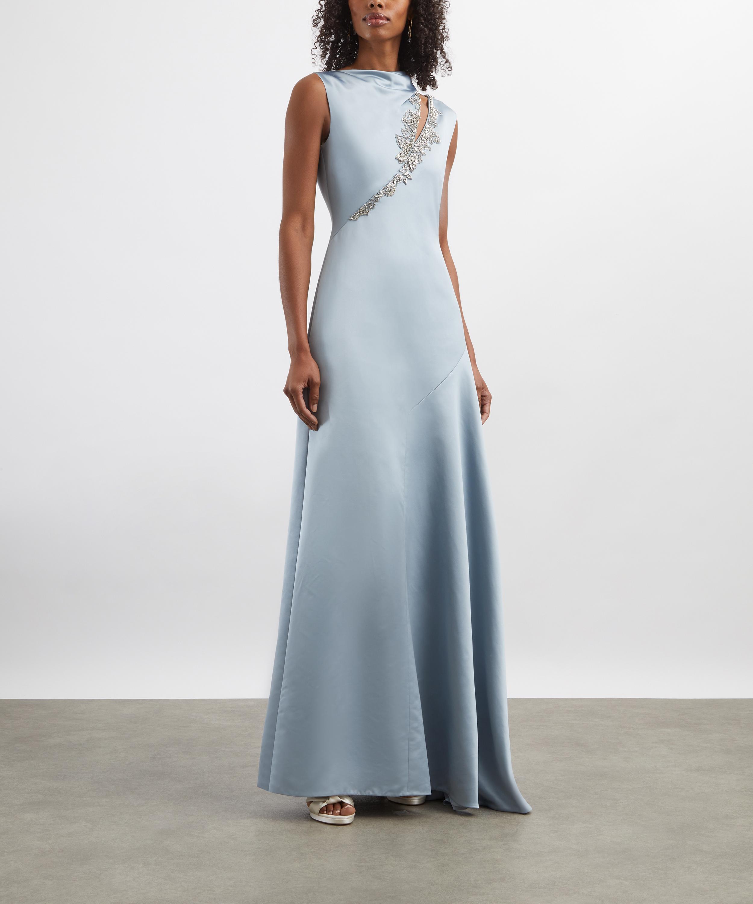 Erdem - Embellished Satin Sleeveless Gown image number 2